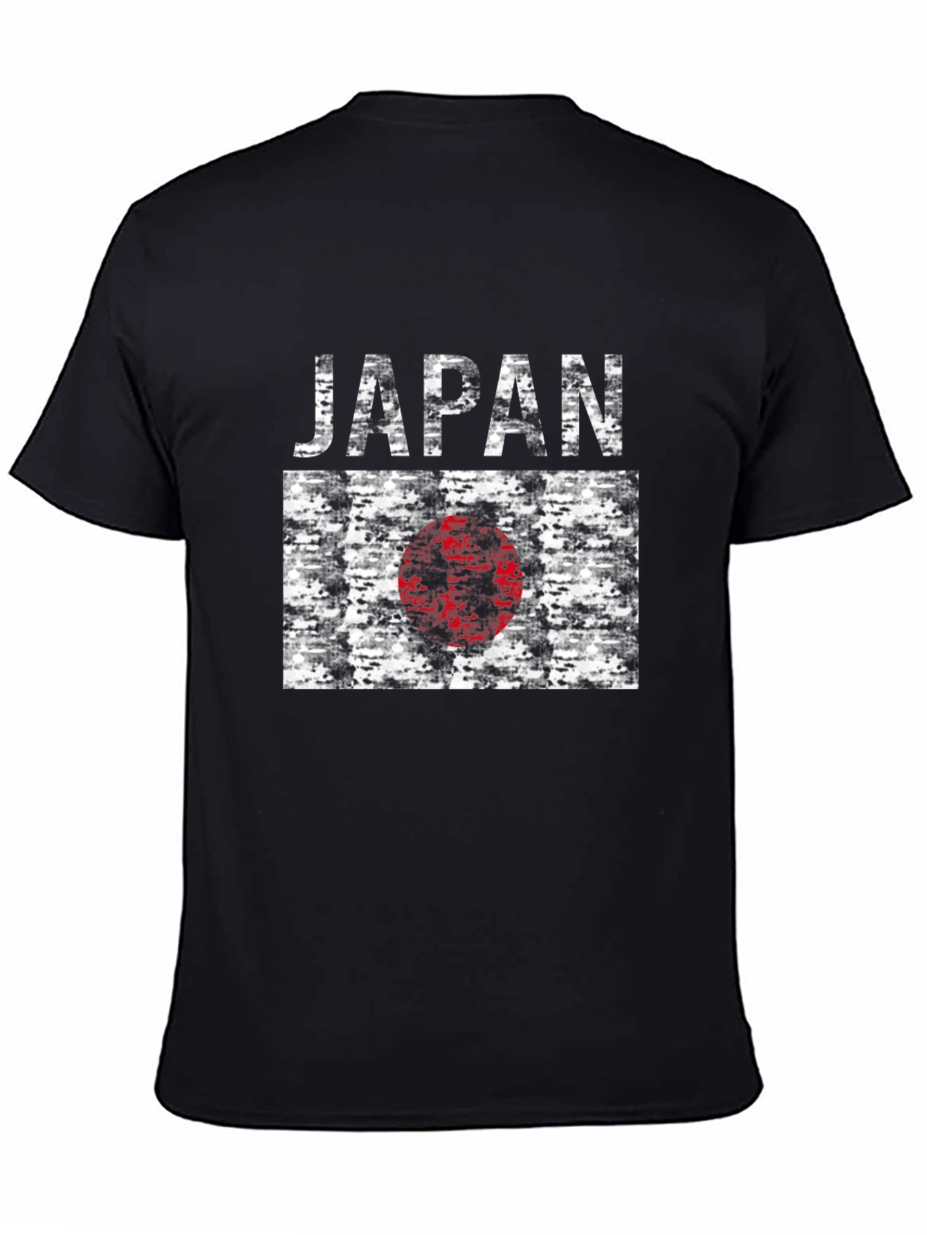 Japan Flag Graphic Tee - Black Cotton T-Shirt