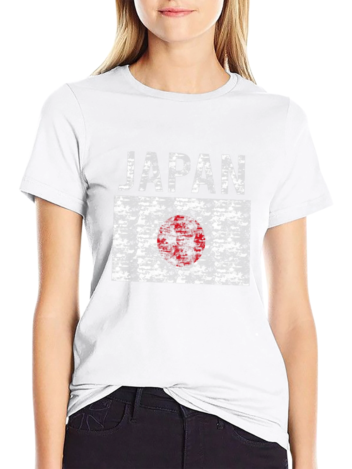 Japan Flag Graphic Tee - Black Cotton T-Shirt