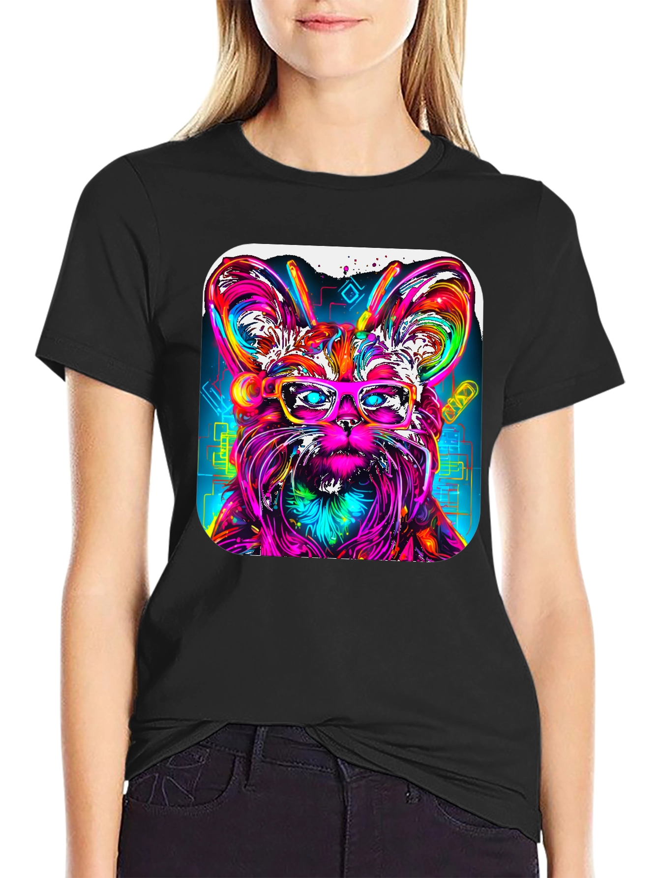 Psychedelic Yorkie T-Shirt - Cool Dog Art