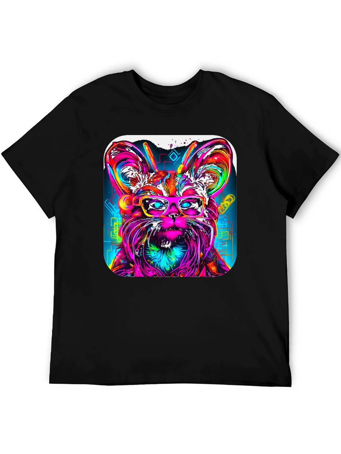 Psychedelic Yorkie T-Shirt - Cool Dog Art