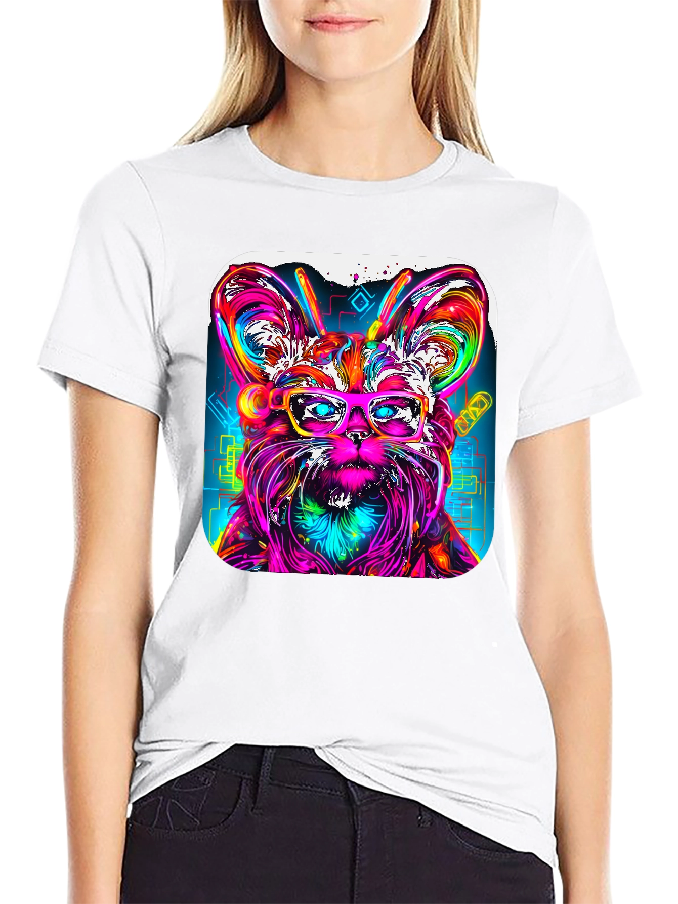 Psychedelic Yorkie T-Shirt - Cool Dog Art