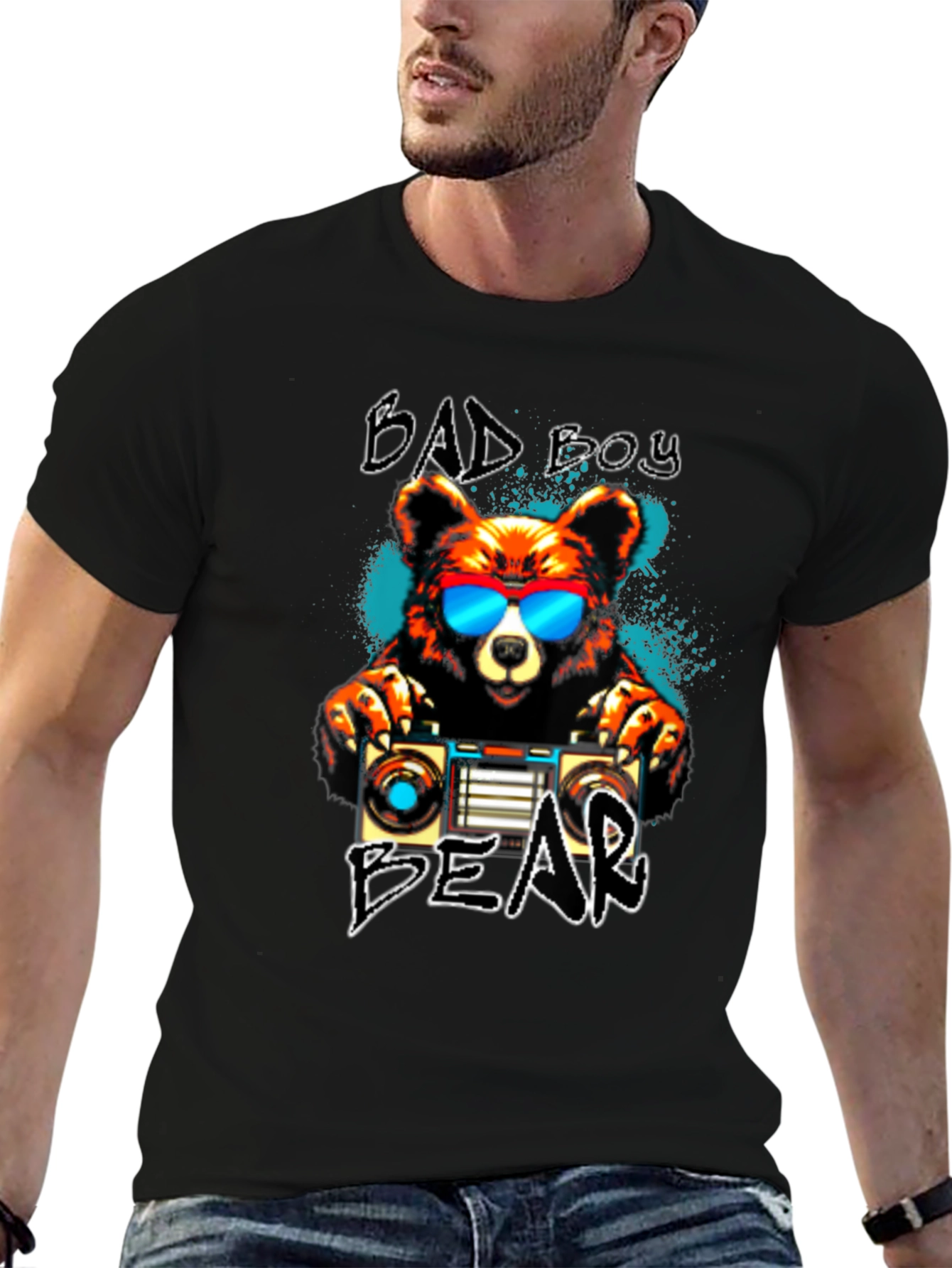 Bad Boy Bear T-Shirt - Cool Graphic Tee