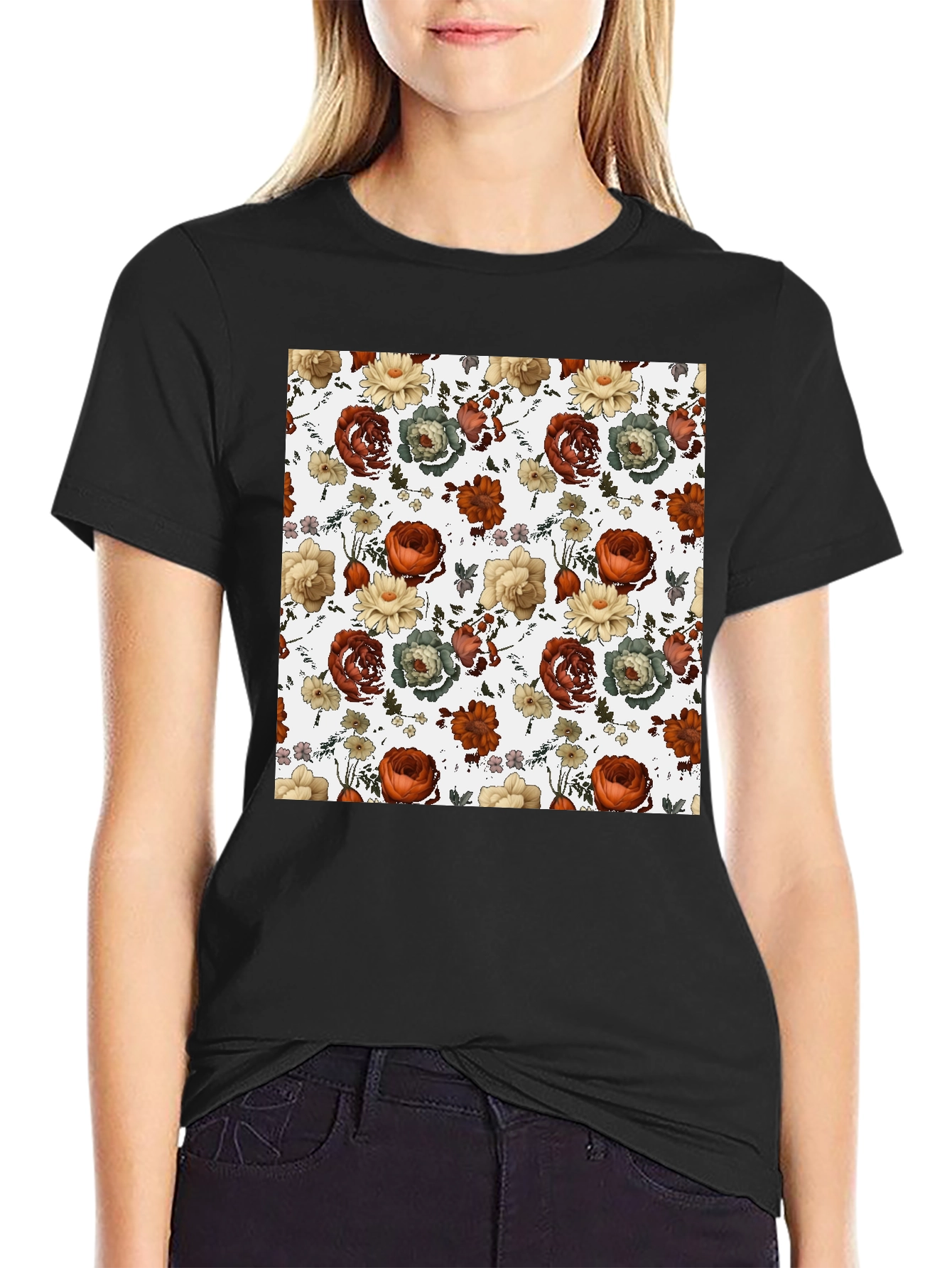 Floral Print T-Shirt - Stylish Mens Tee