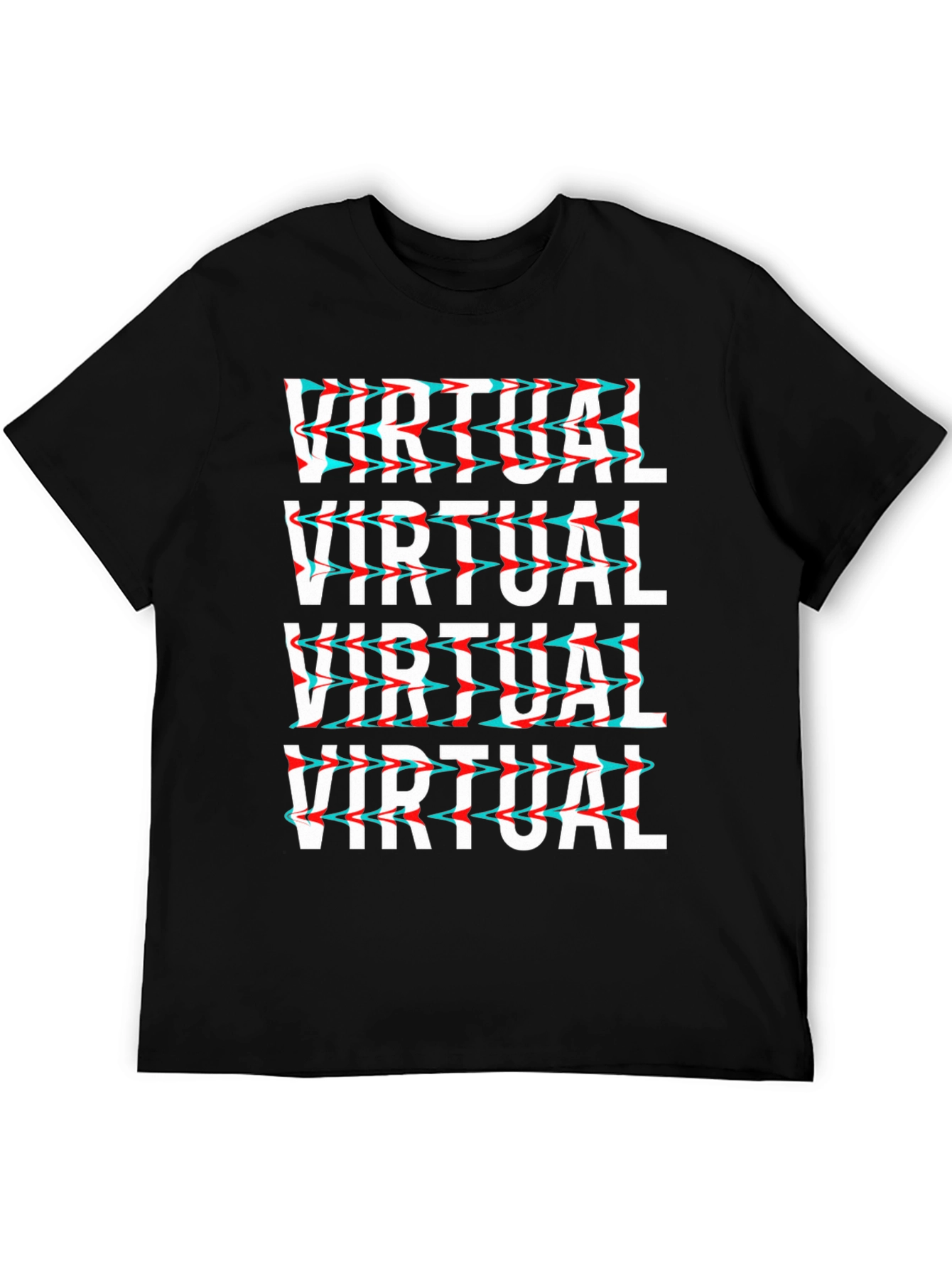 Virtual Glitch Graphic Tee - Black