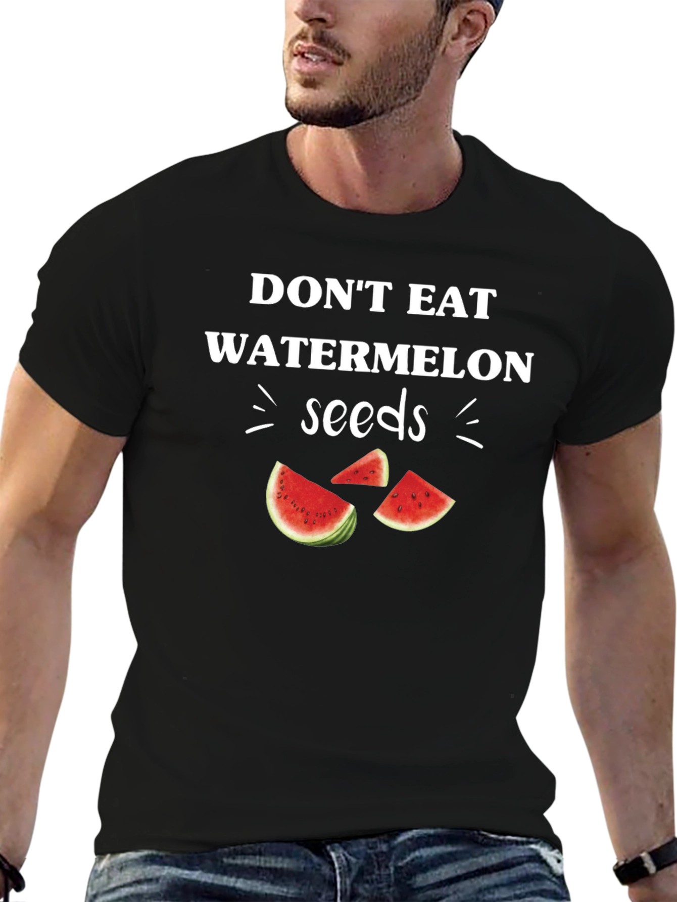 Funny Watermelon Seeds Graphic Tee - Novelty T-Shirt