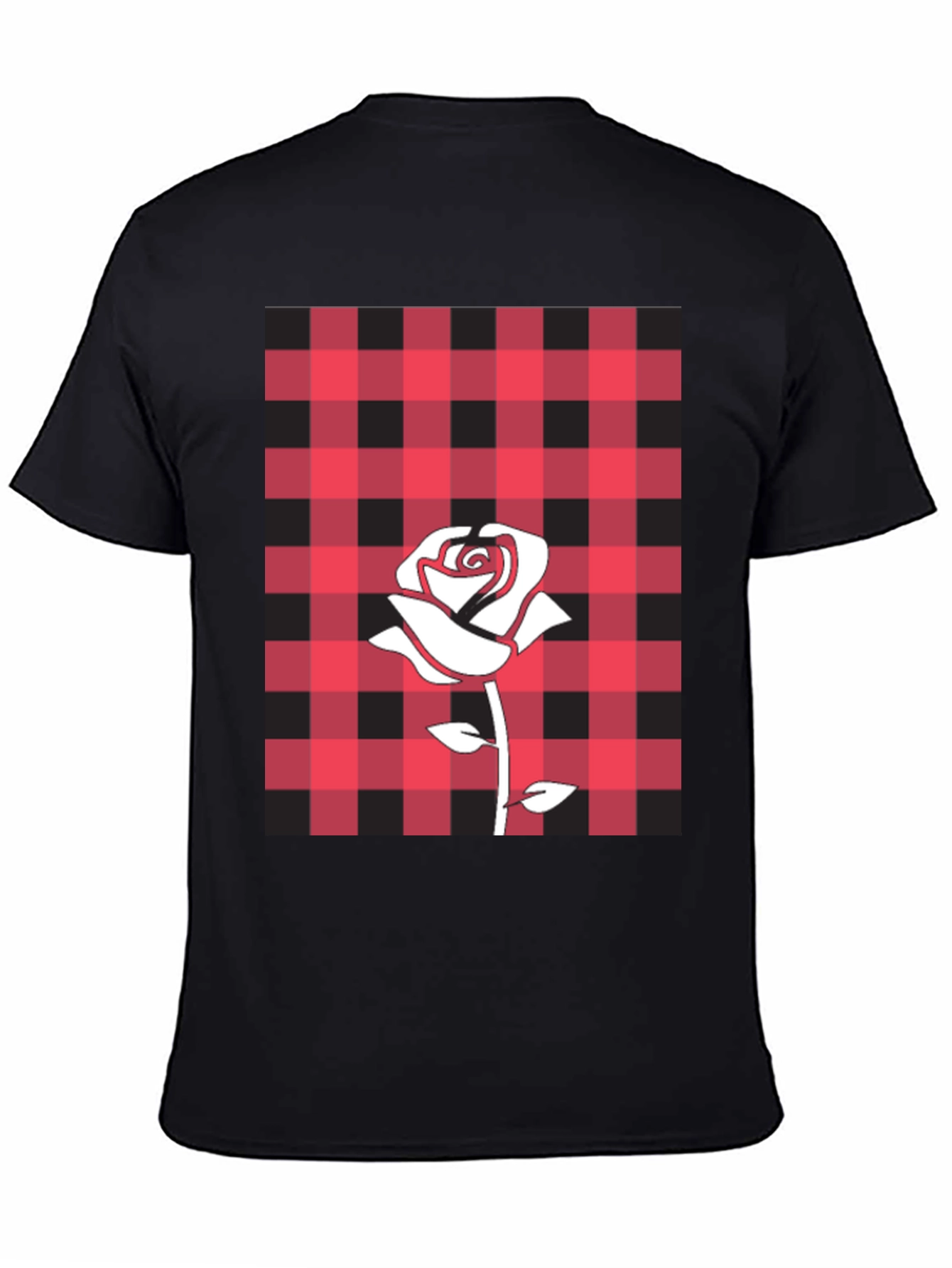 Rose and Plaid Graphic Tee