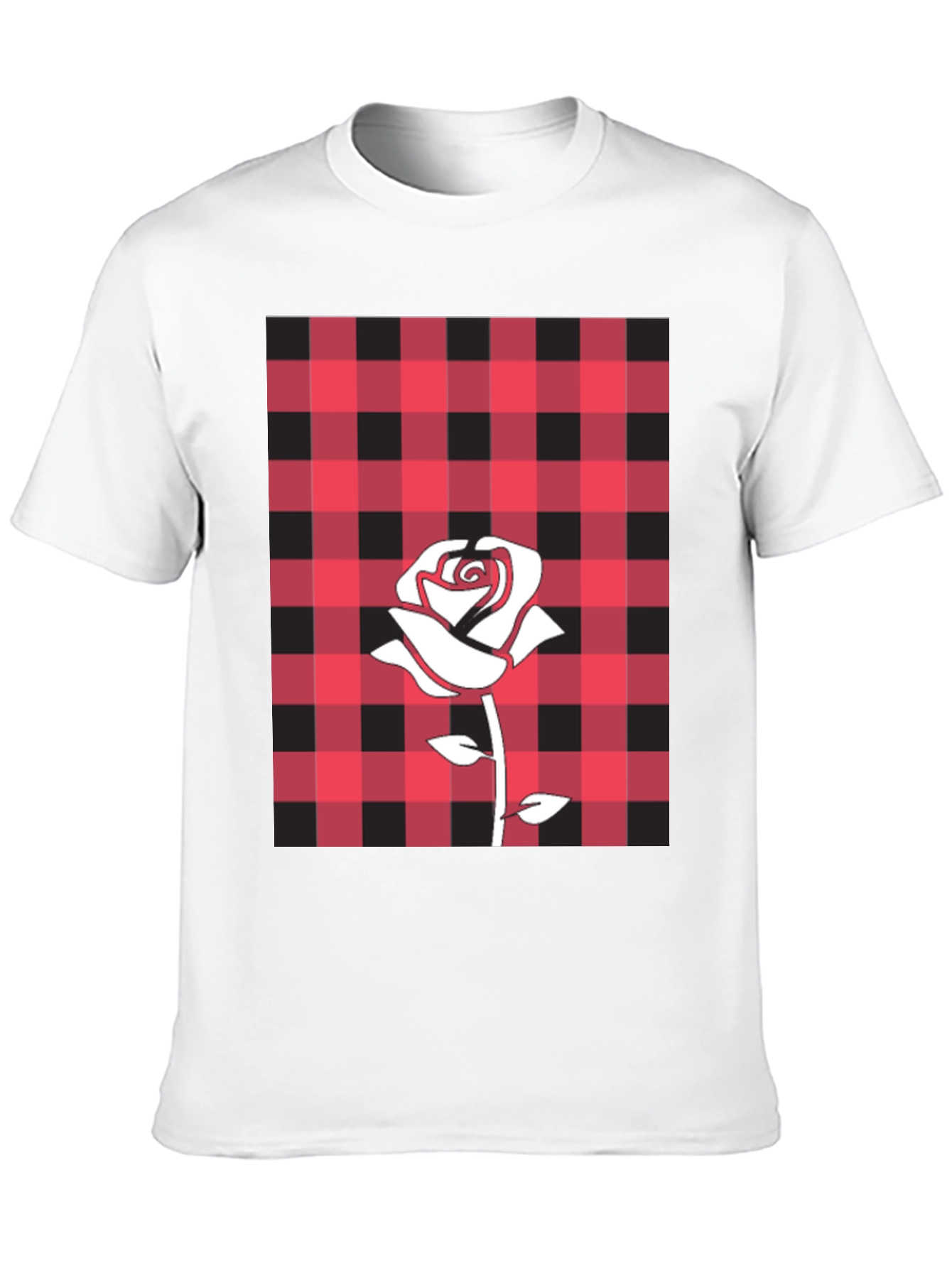 Rose and Plaid Graphic Tee