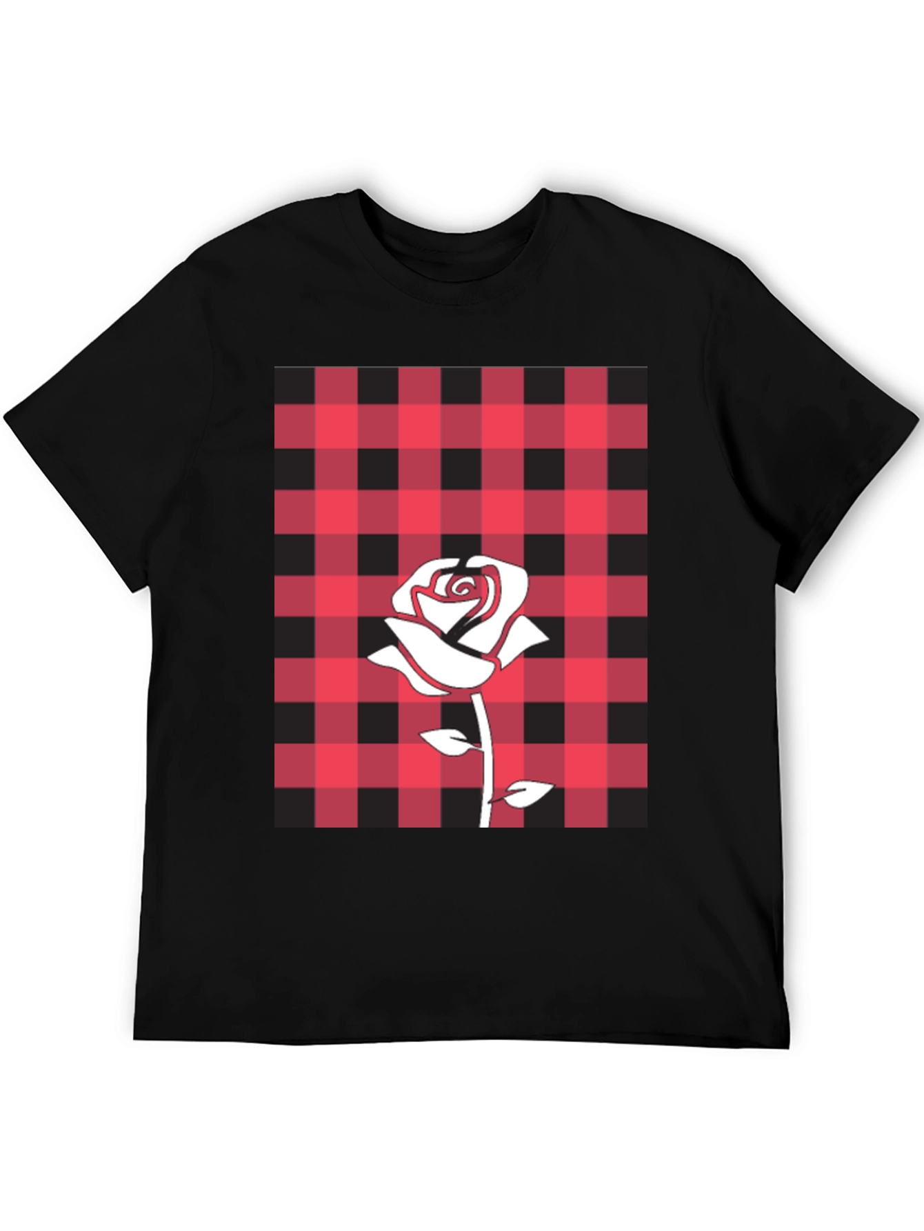 Rose and Plaid Graphic Tee