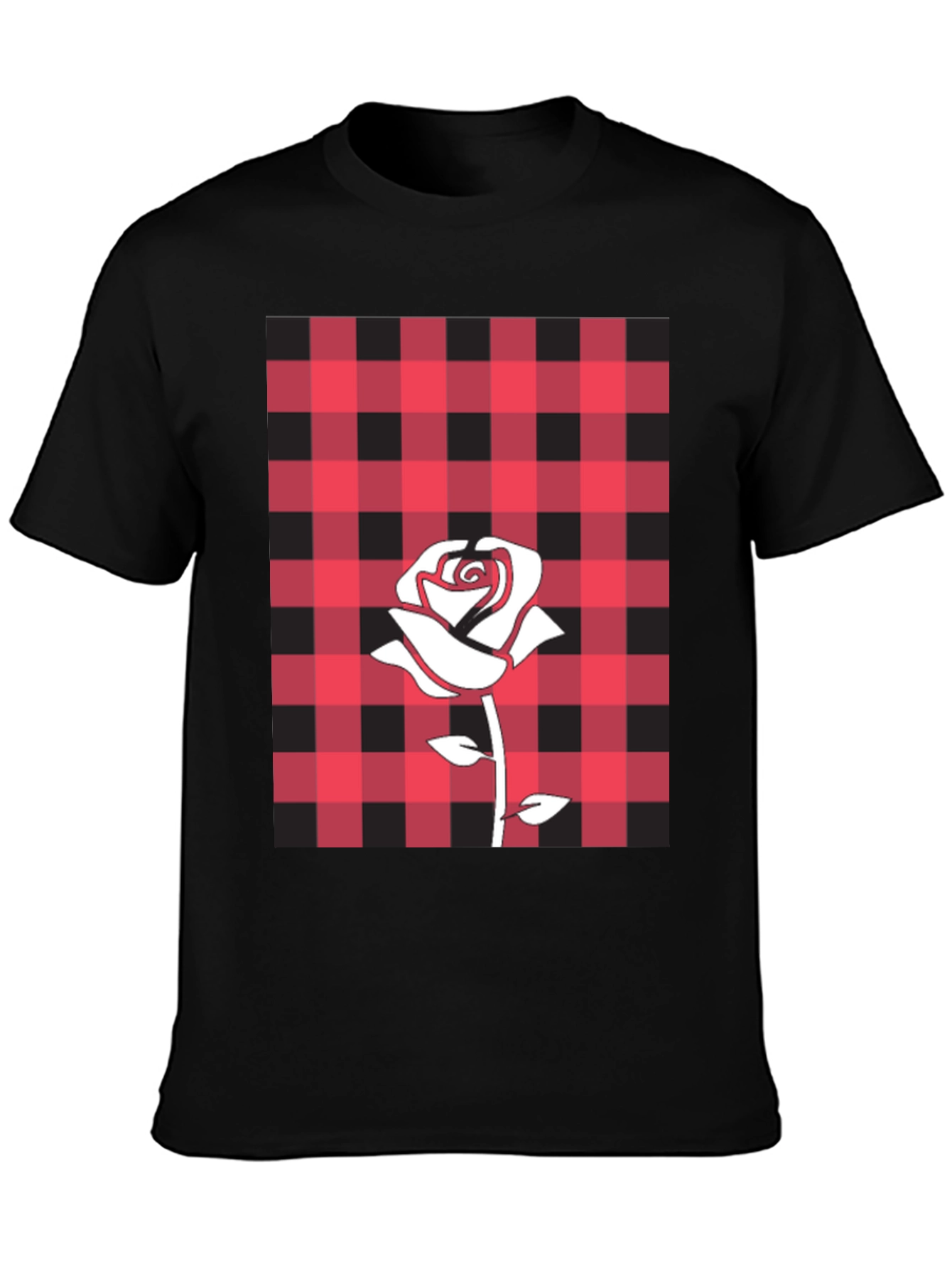 Rose and Plaid Graphic Tee