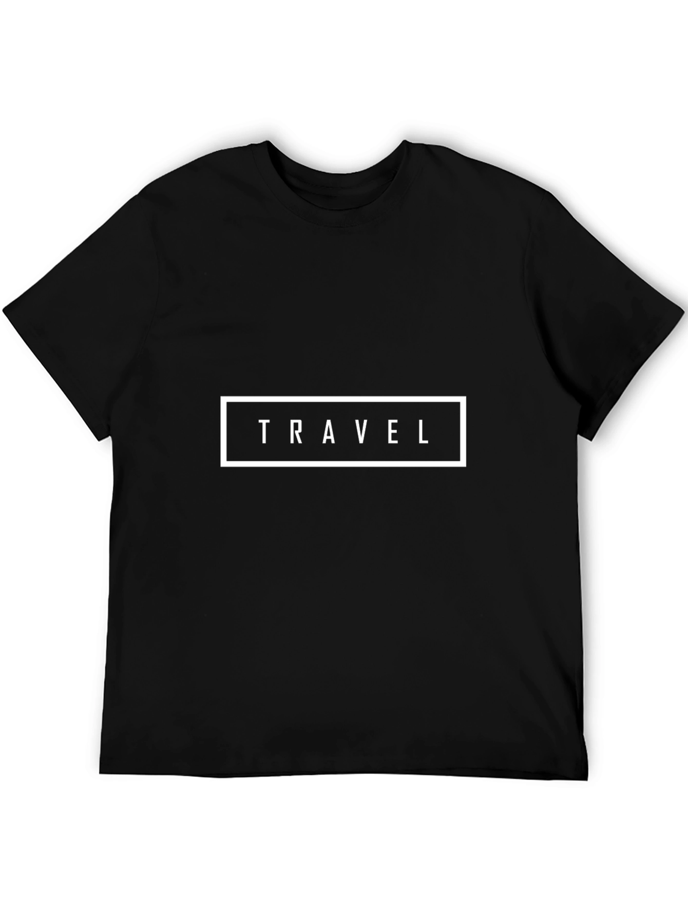 Mens Black Travel Graphic Tee Shirt