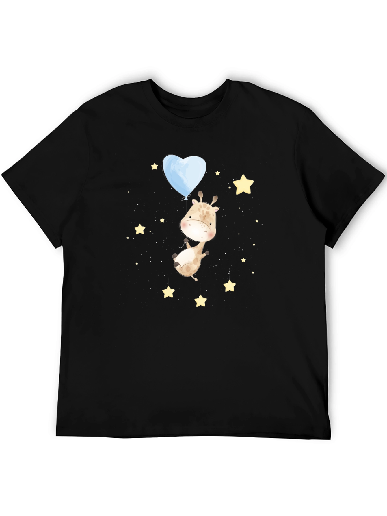 Giraffe & Balloon Graphic Tee - Black