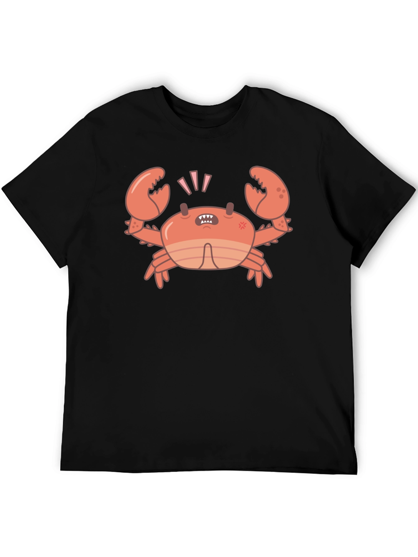 Angry Crab Graphic Tee - Black Cotton T-Shirt