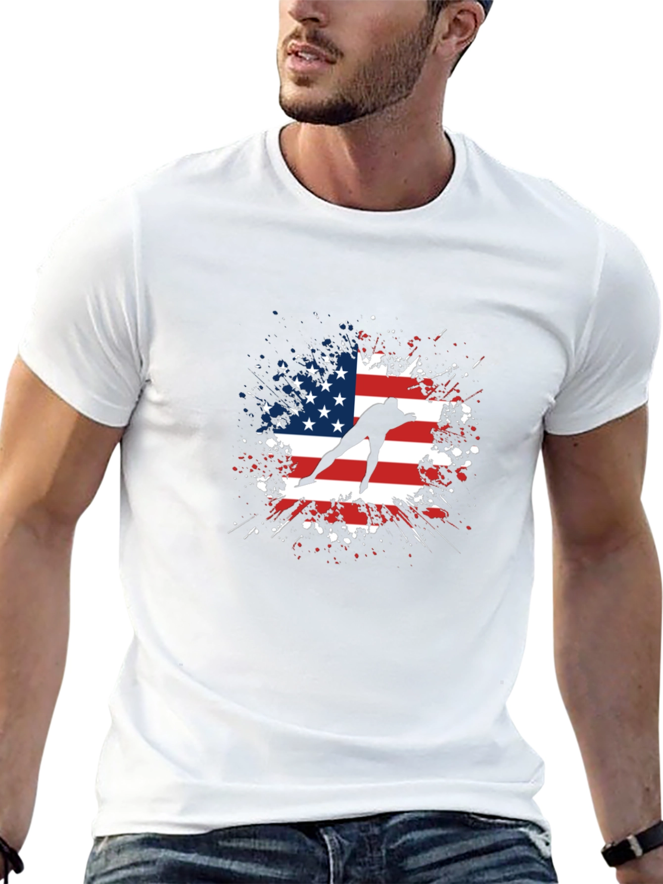 American Skater Graphic Tee - Black Cotton T-Shirt