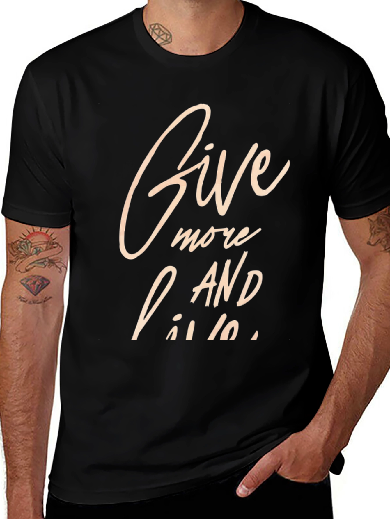Give More and Live Black Graphic Tee