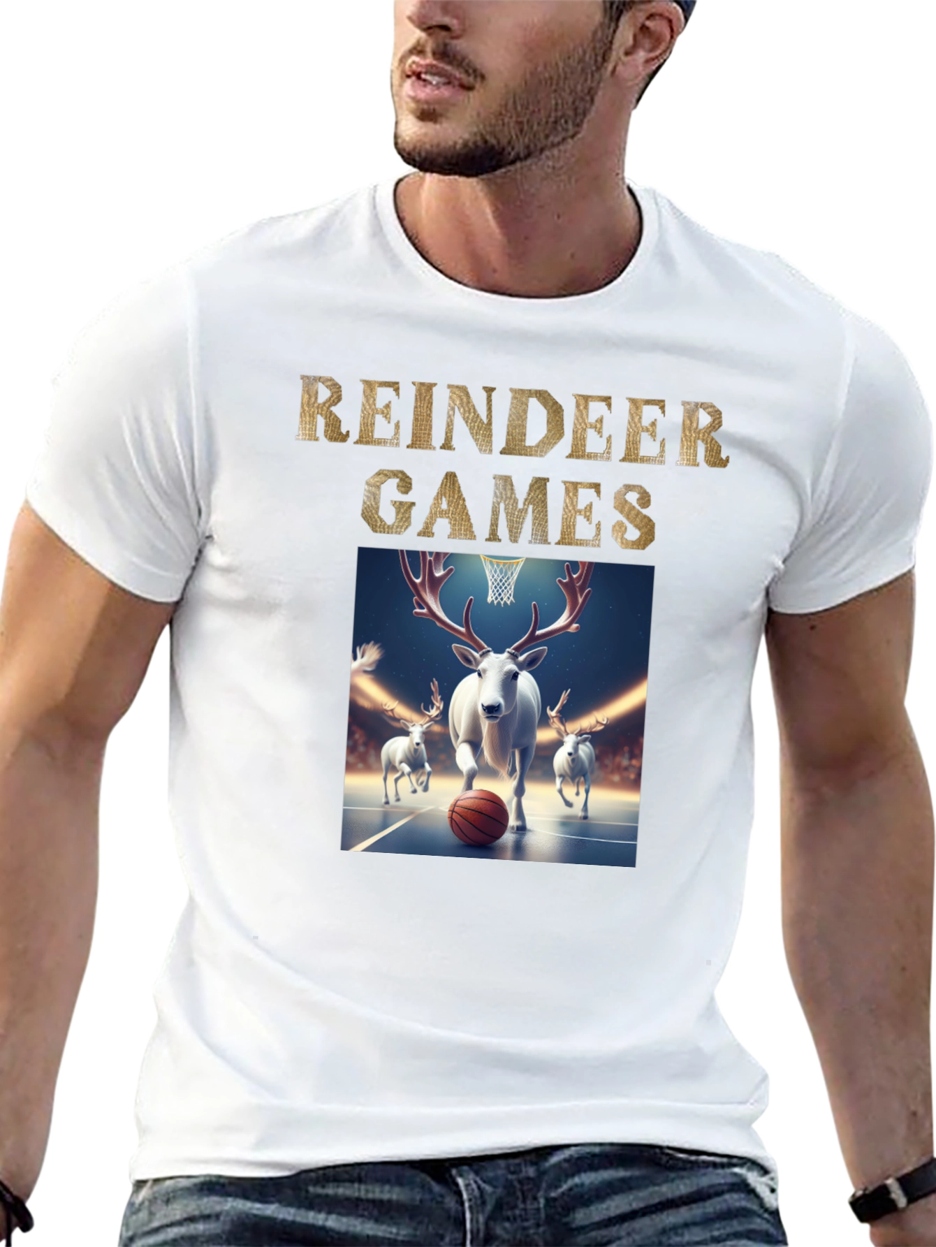 Reindeer Games Basketball T-Shirt