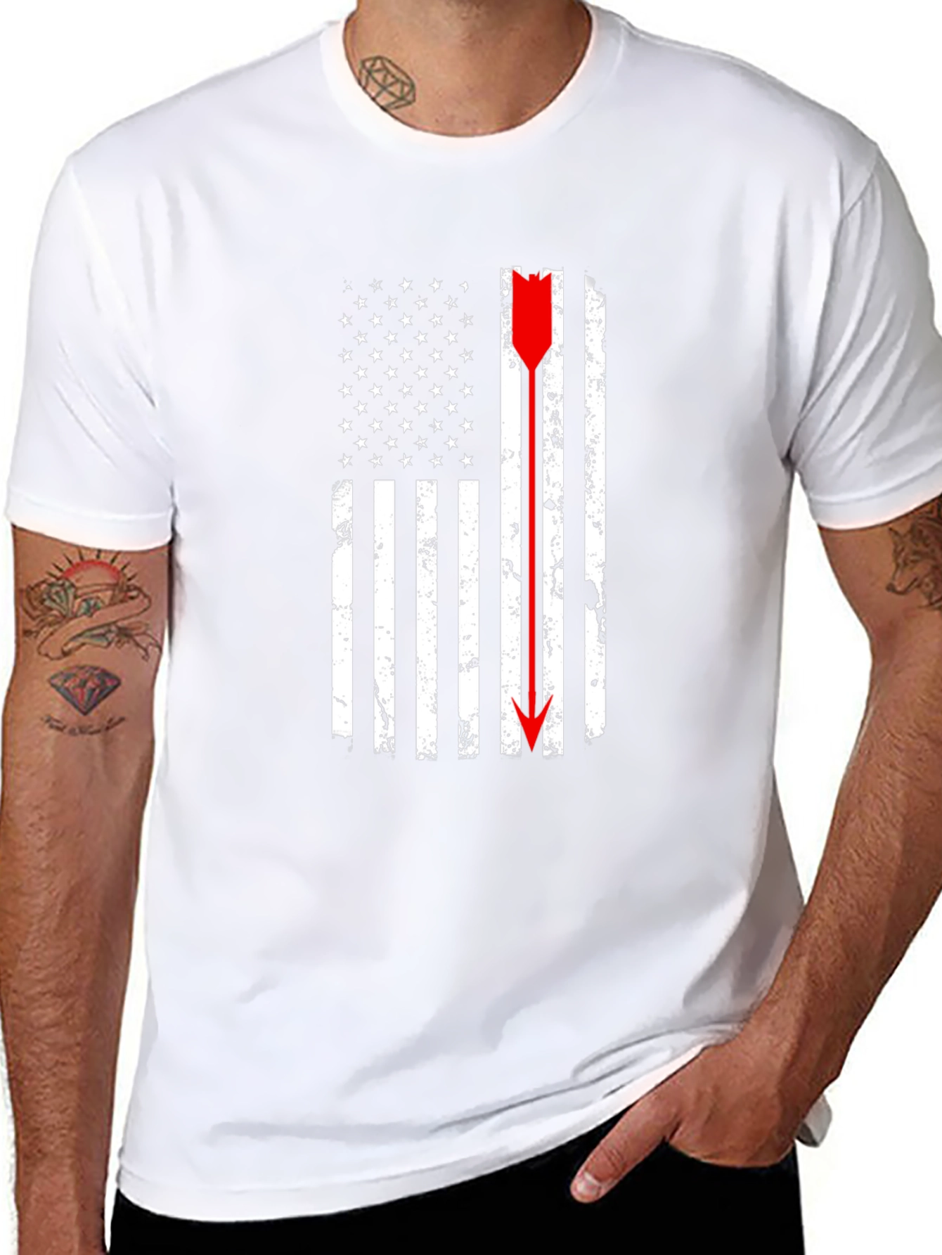 American Flag Arrow T-Shirt - Black