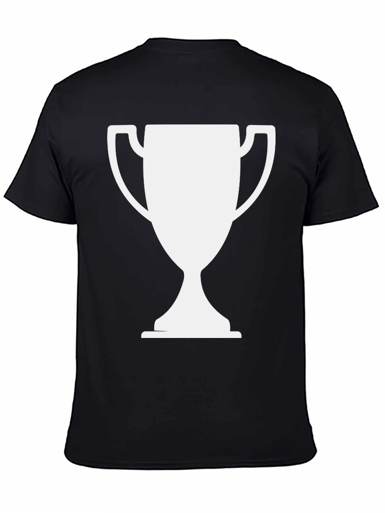 Black T-Shirt with White Trophy Graphic