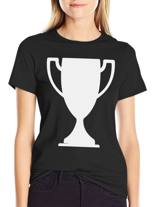 Black T-Shirt with White Trophy Graphic
