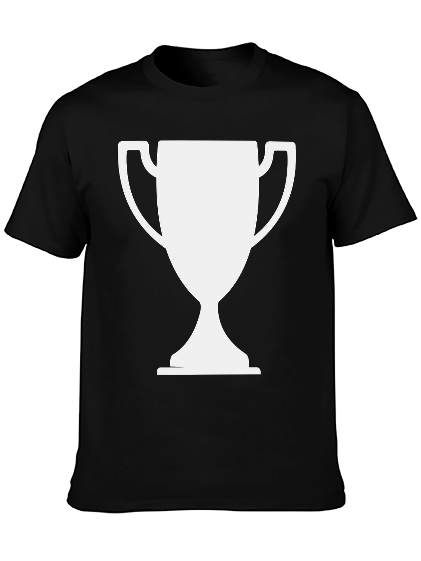 Black T-Shirt with White Trophy Graphic