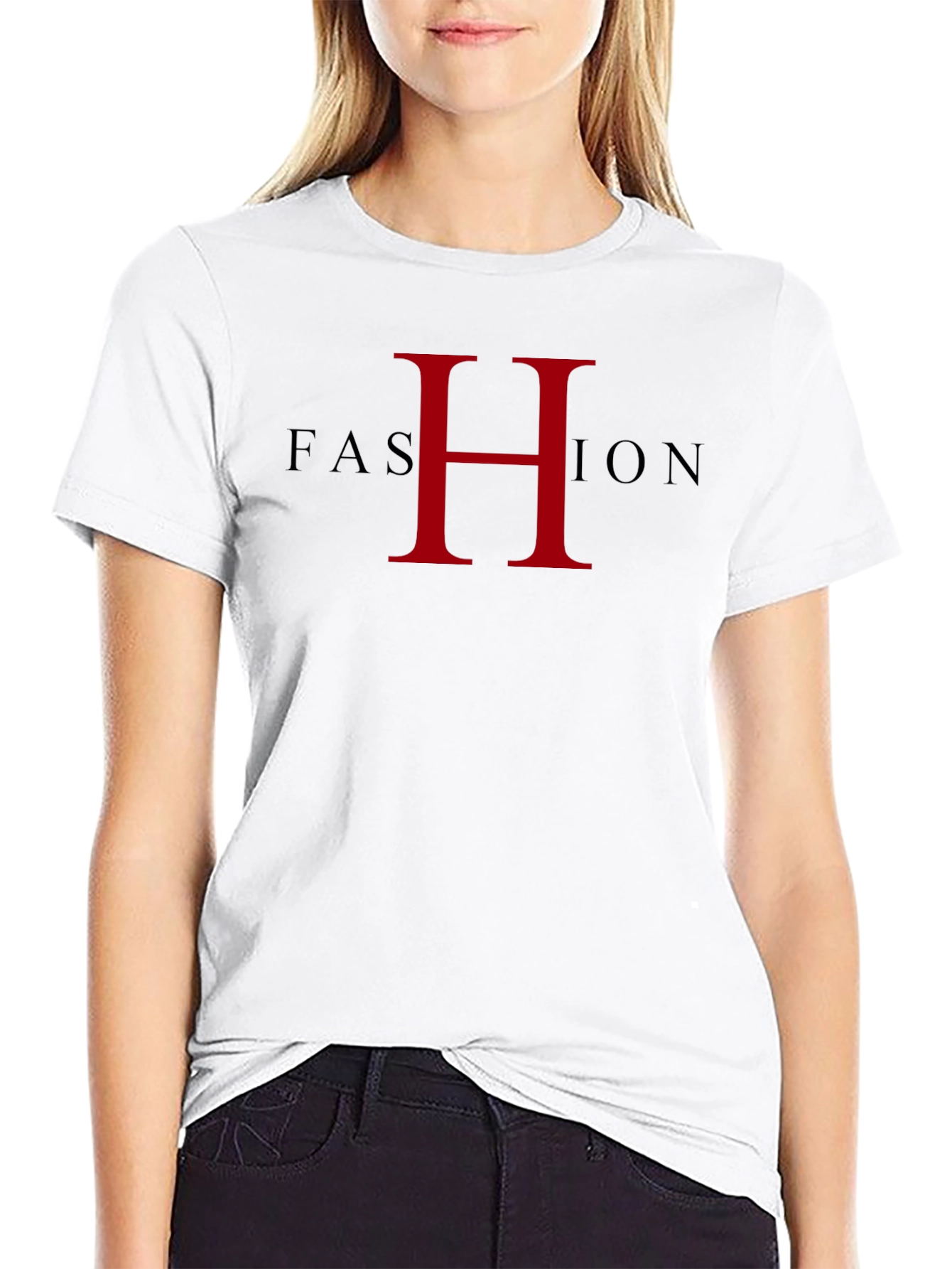 Fashion H Mens Black Graphic Tee
