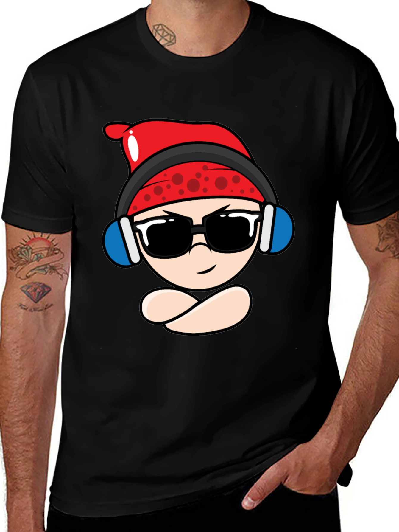 Cool Cartoon Character Black T-Shirt