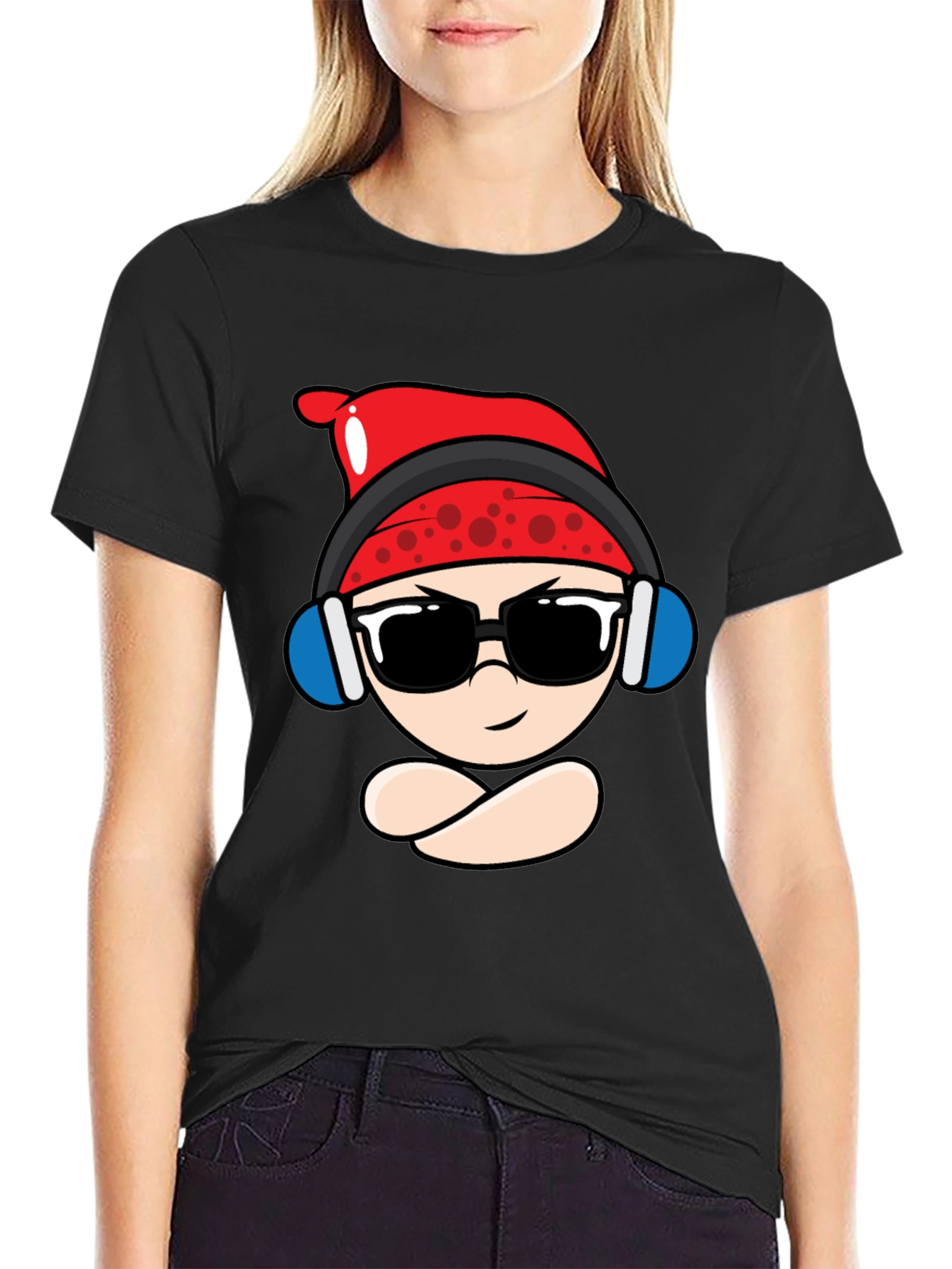 Cool Cartoon Character Black T-Shirt