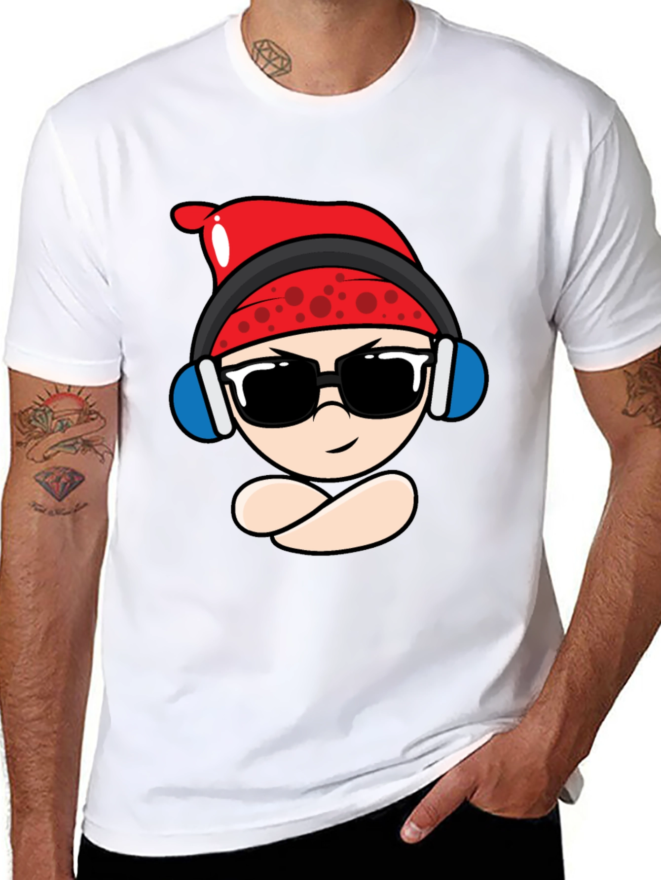 Cool Cartoon Character Black T-Shirt