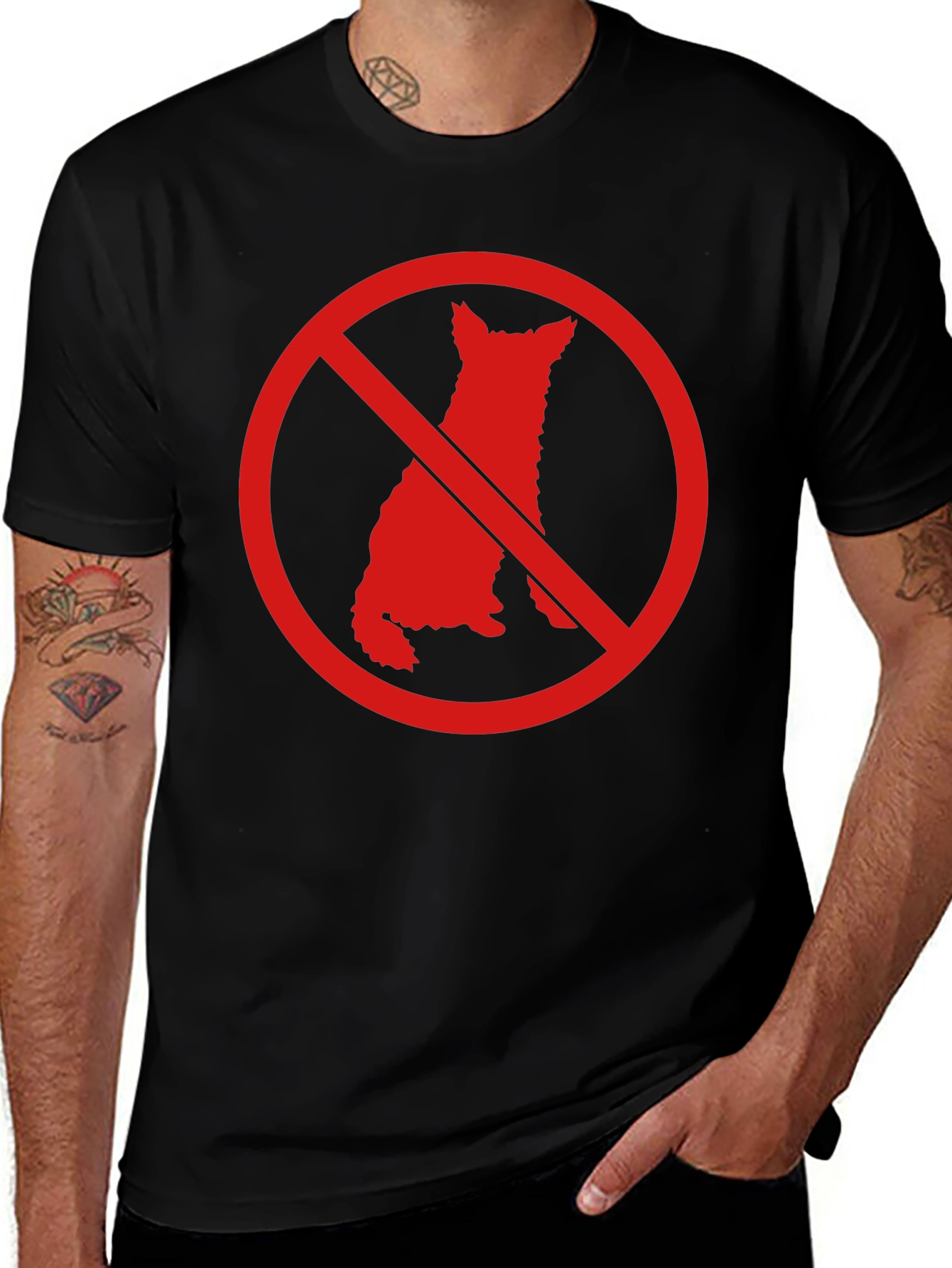 No Dogs Allowed Graphic T-Shirt - Mens Black Tee