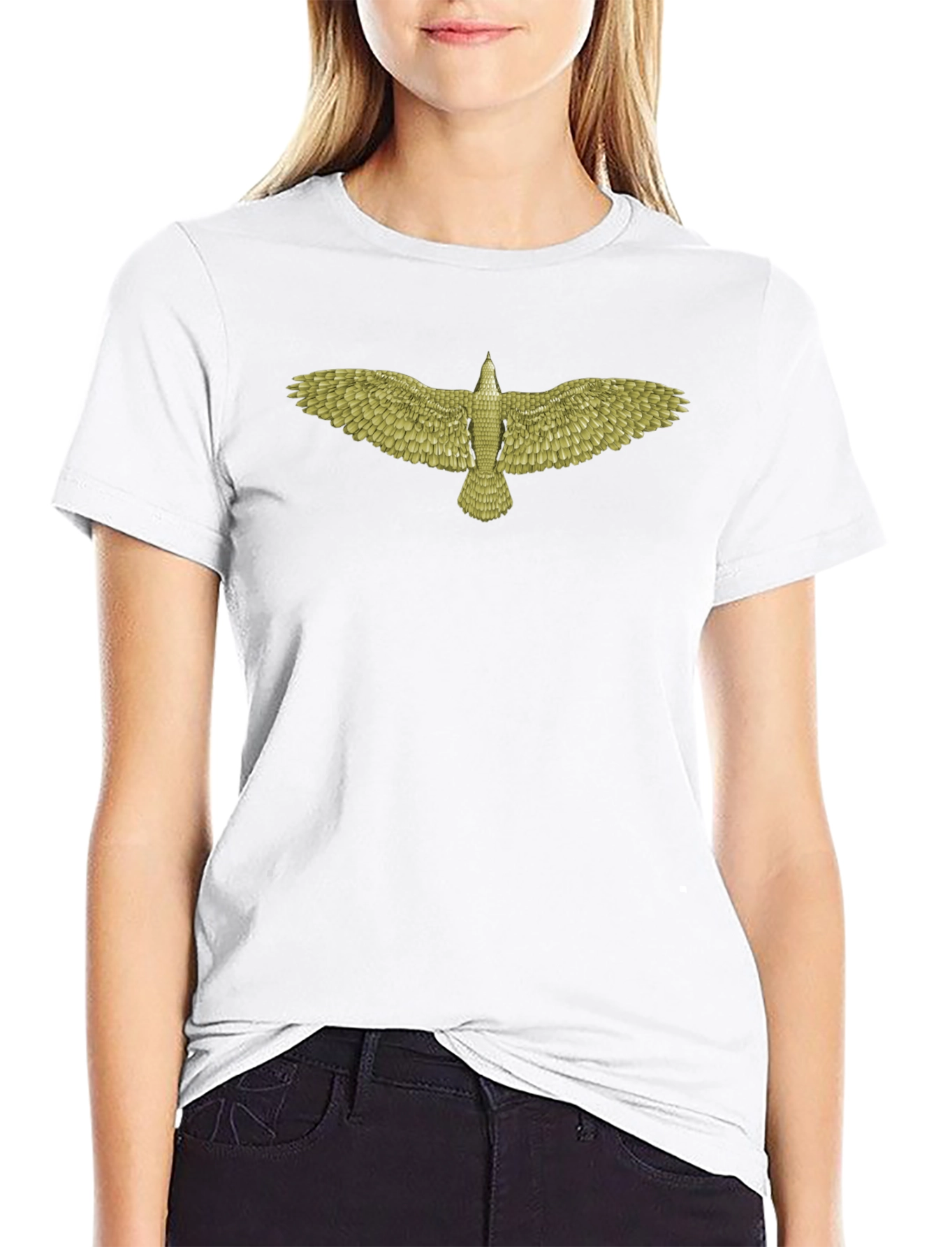 Mens Black T-Shirt with Eagle Design