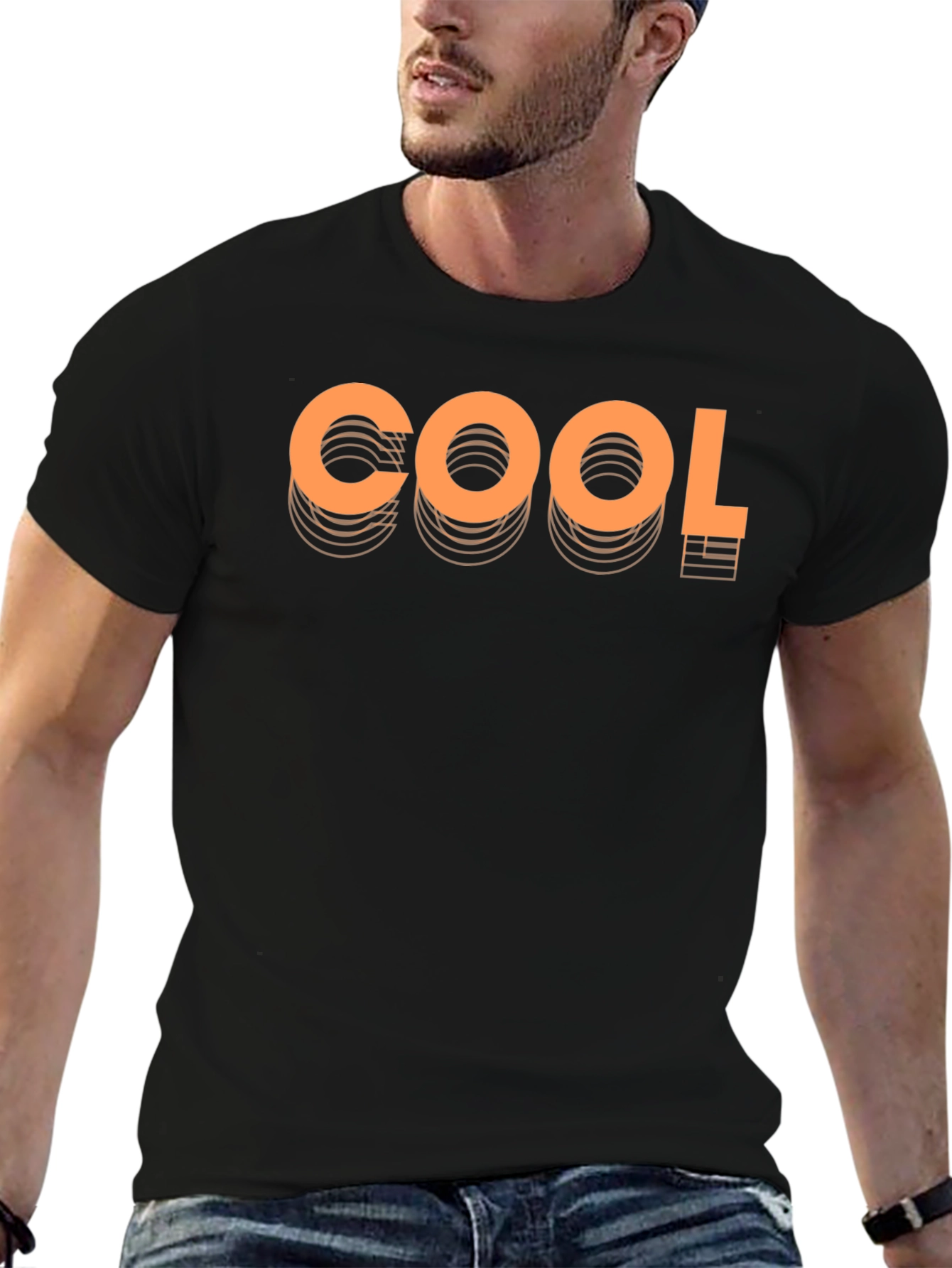Cool Graphic Print Black Tee