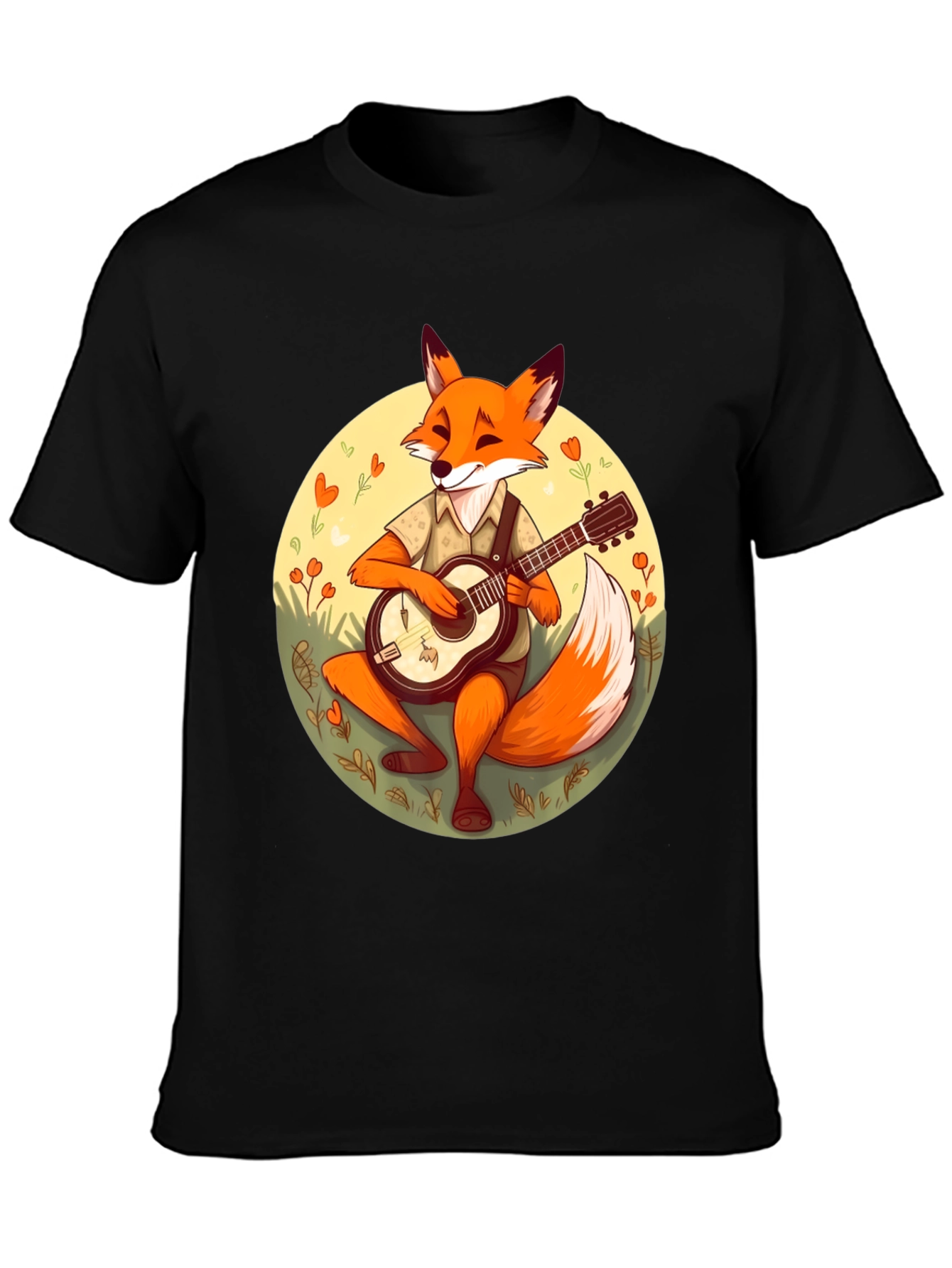 Fox Musician Graphic Tee - Playful Design