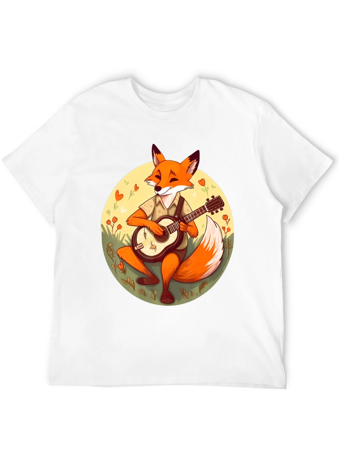 Fox Musician Graphic Tee - Playful Design