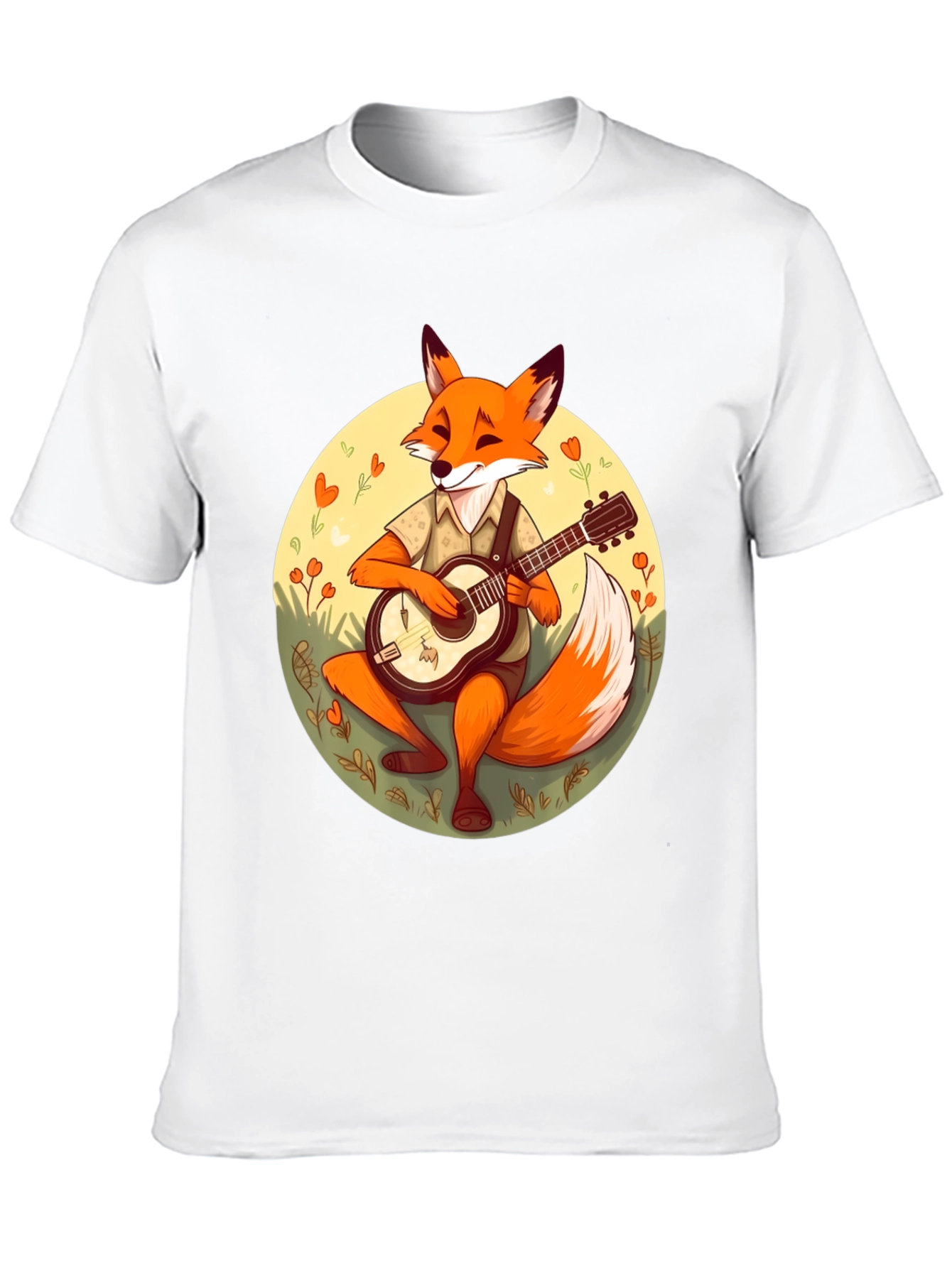Fox Musician Graphic Tee - Playful Design