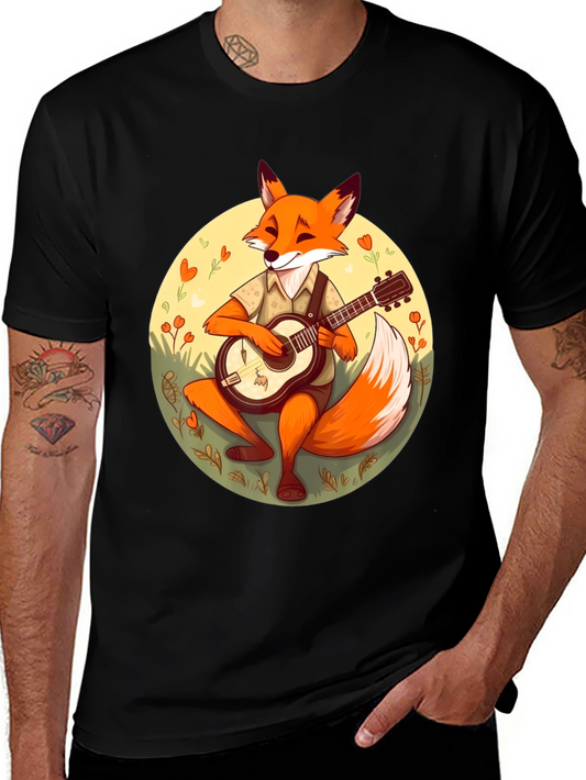 Fox Musician Graphic Tee - Playful Design