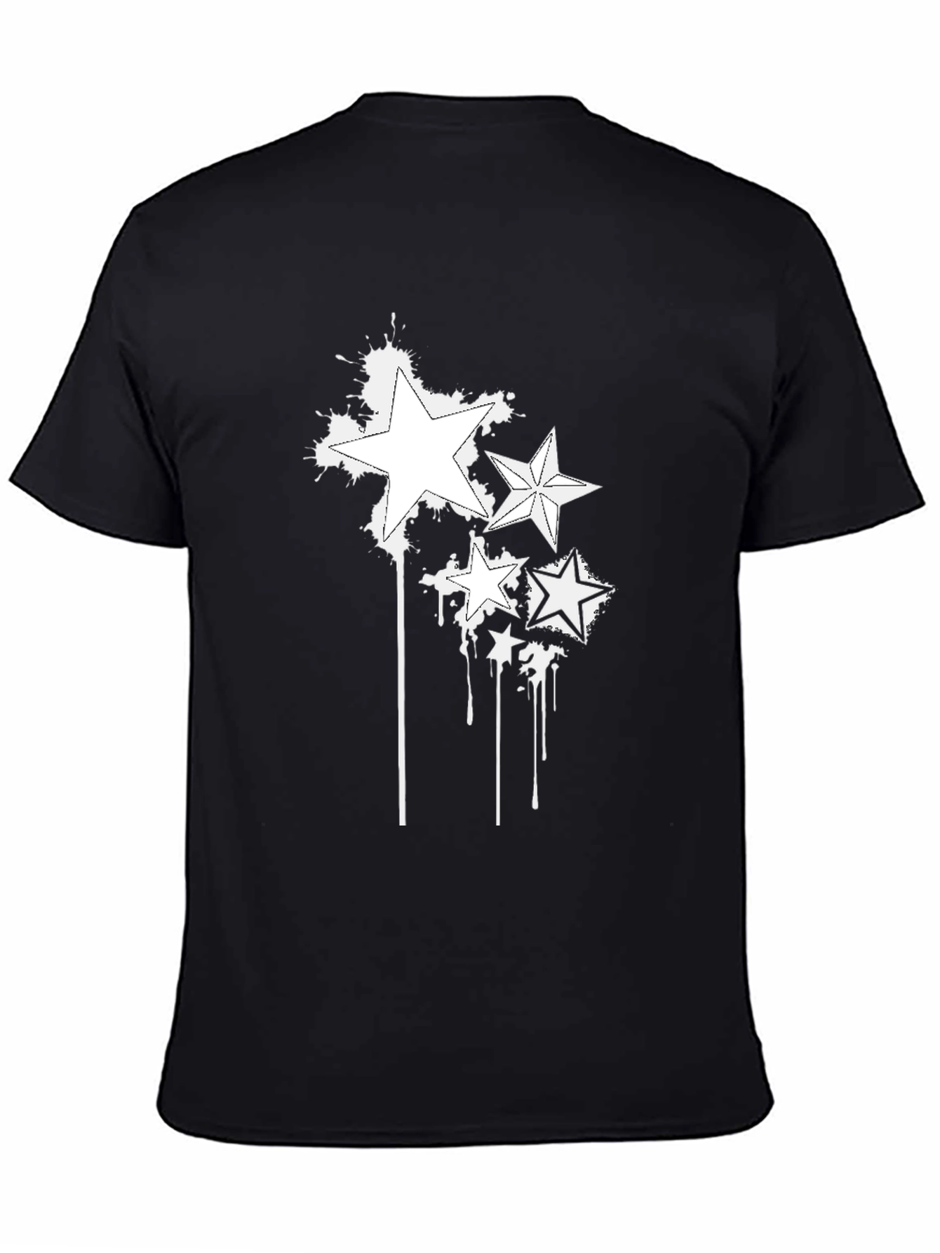 Star Splash Black T-Shirt - Edgy Graphic Tee