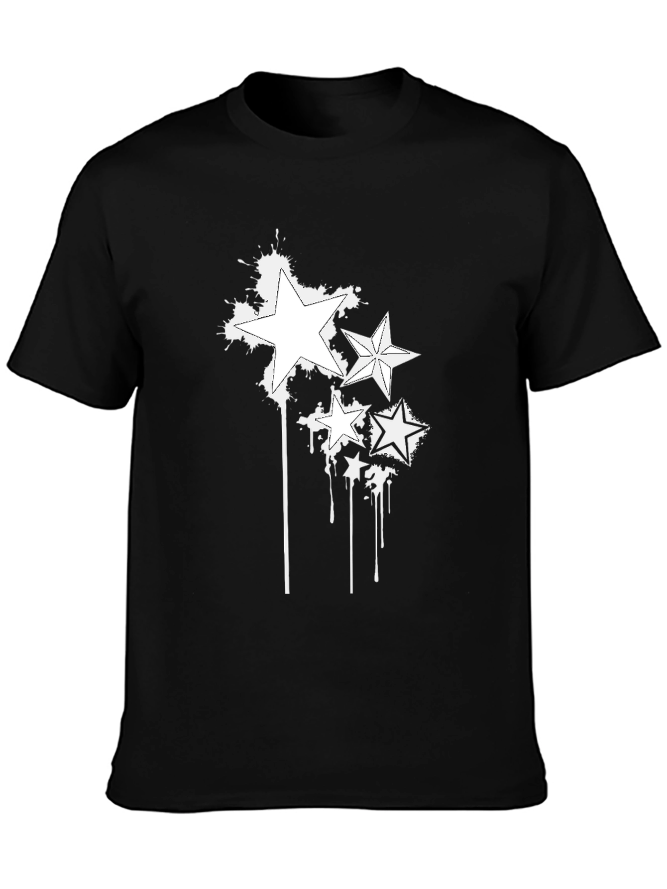 Star Splash Black T-Shirt - Edgy Graphic Tee