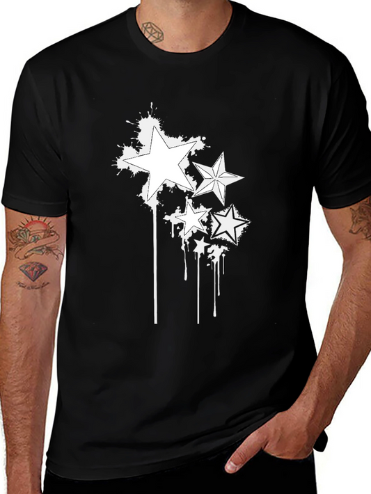 Star Splash Black T-Shirt - Edgy Graphic Tee