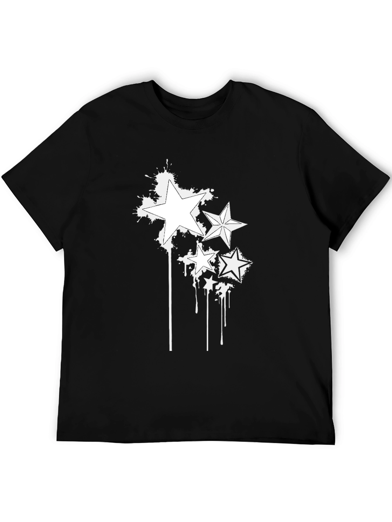 Star Splash Black T-Shirt - Edgy Graphic Tee