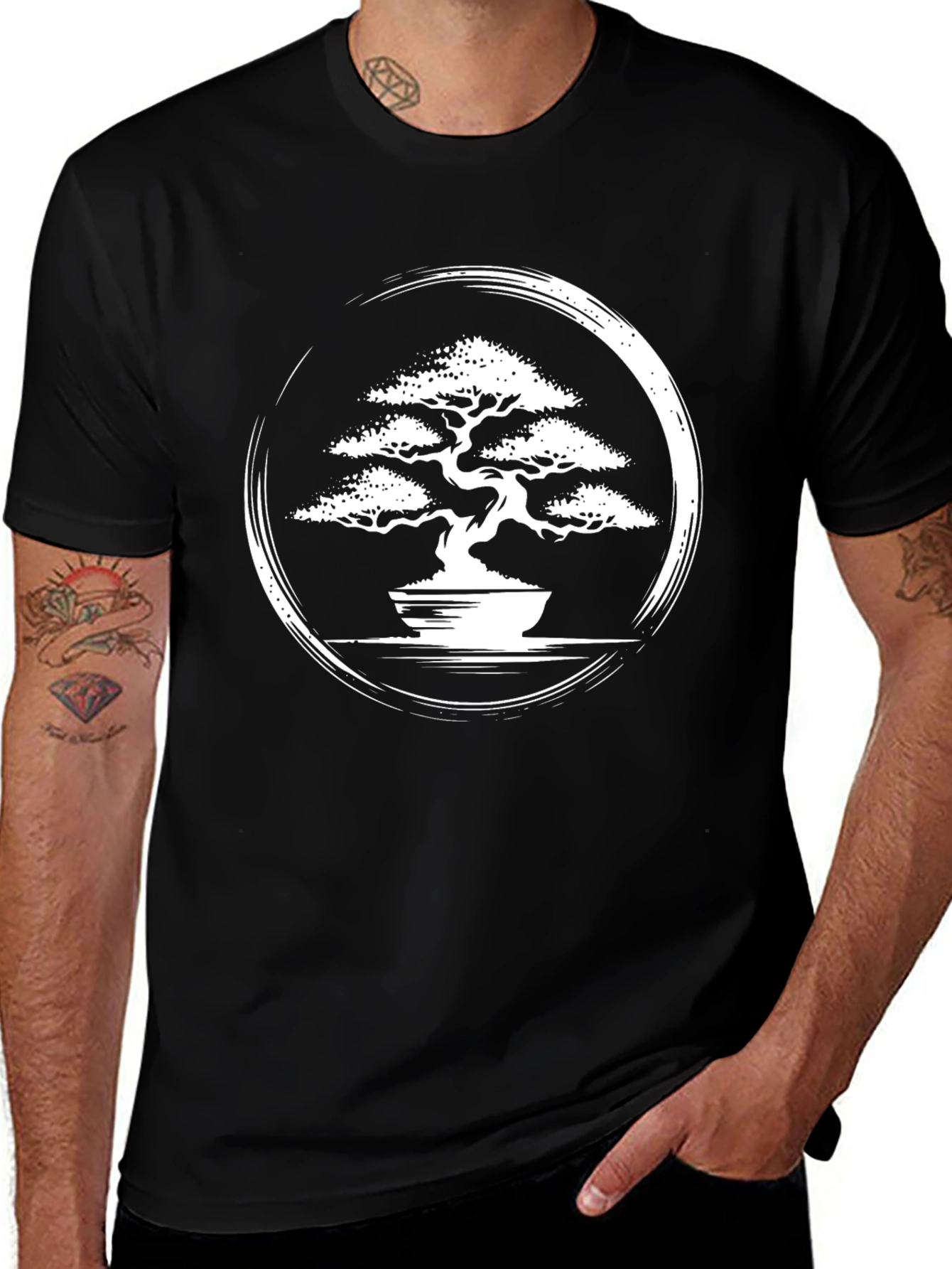Bonsai Tree Graphic T-Shirt - Zen Style