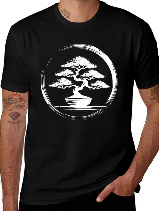 Bonsai Tree Graphic T-Shirt - Zen Style