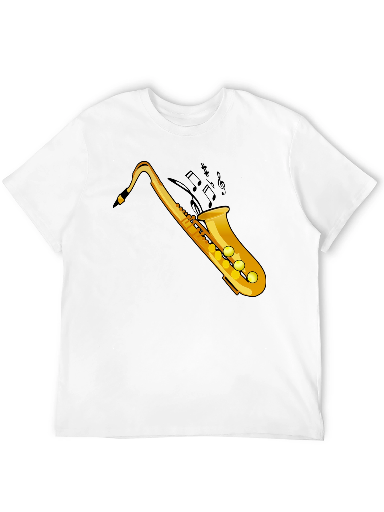 Saxophone Graphic Black T-Shirt - Music Lover Tee