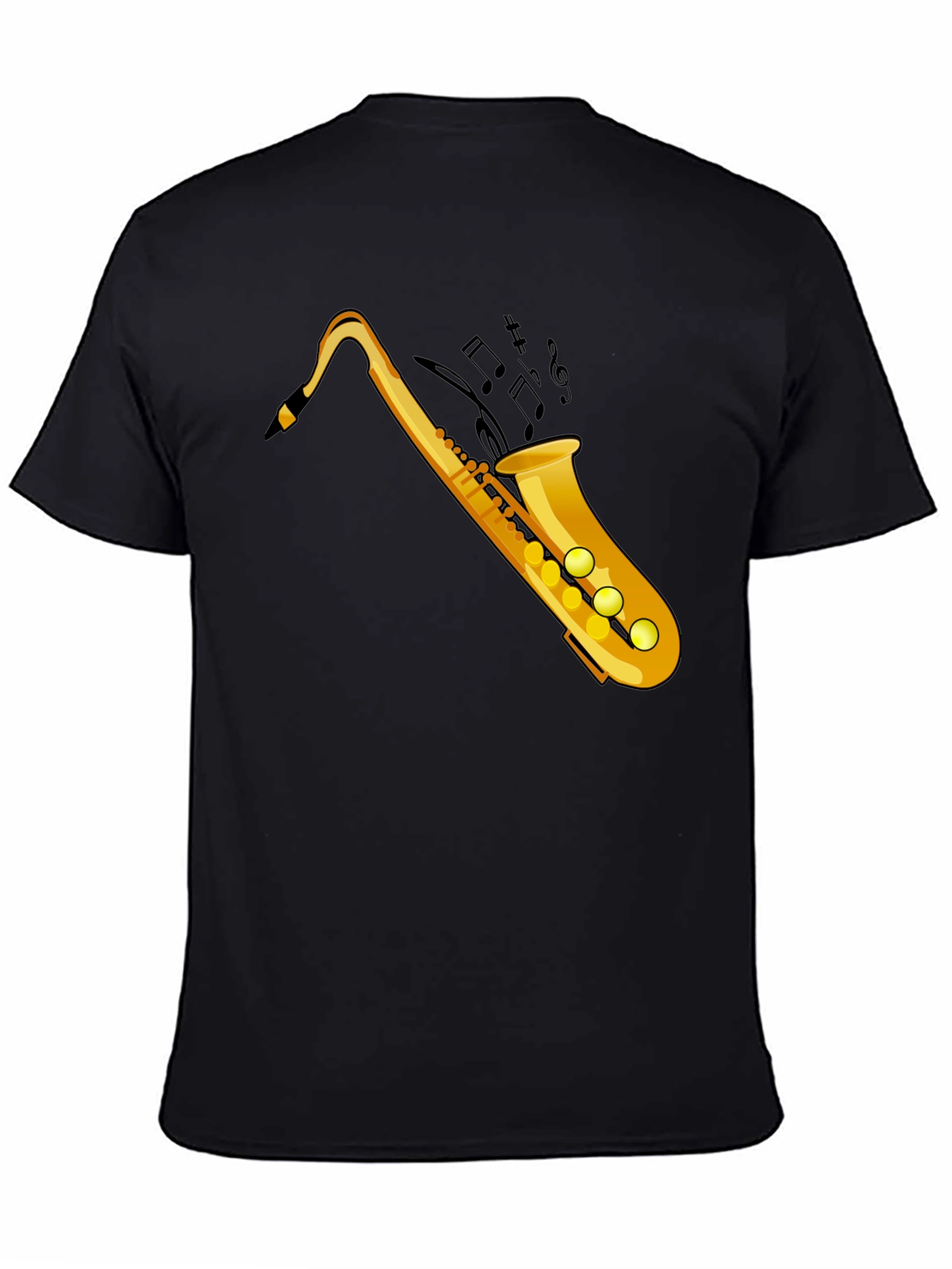 Saxophone Graphic Black T-Shirt - Music Lover Tee