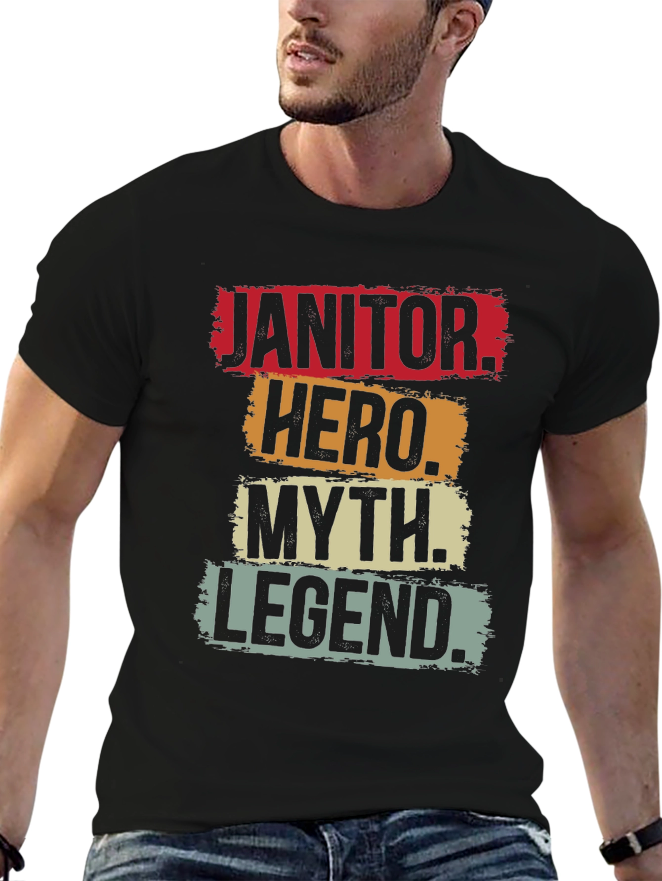 Janitor Hero Myth Legend Graphic T-Shirt