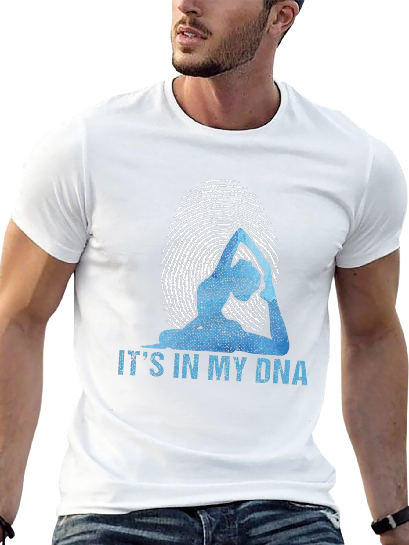Yoga DNA Graphic T-Shirt - Black Cotton Blend