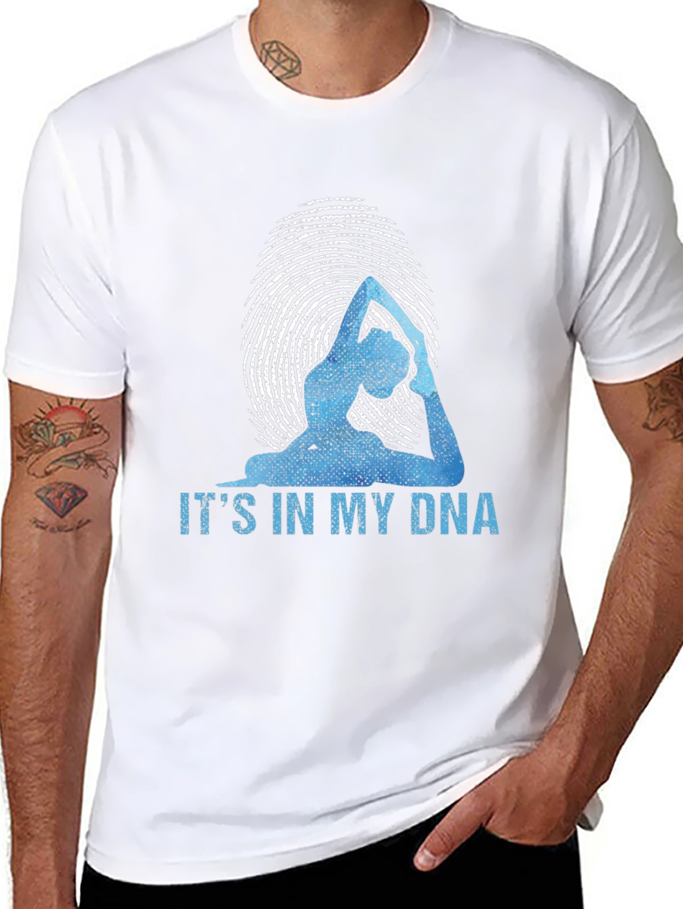 Yoga DNA Graphic T-Shirt - Black Cotton Blend