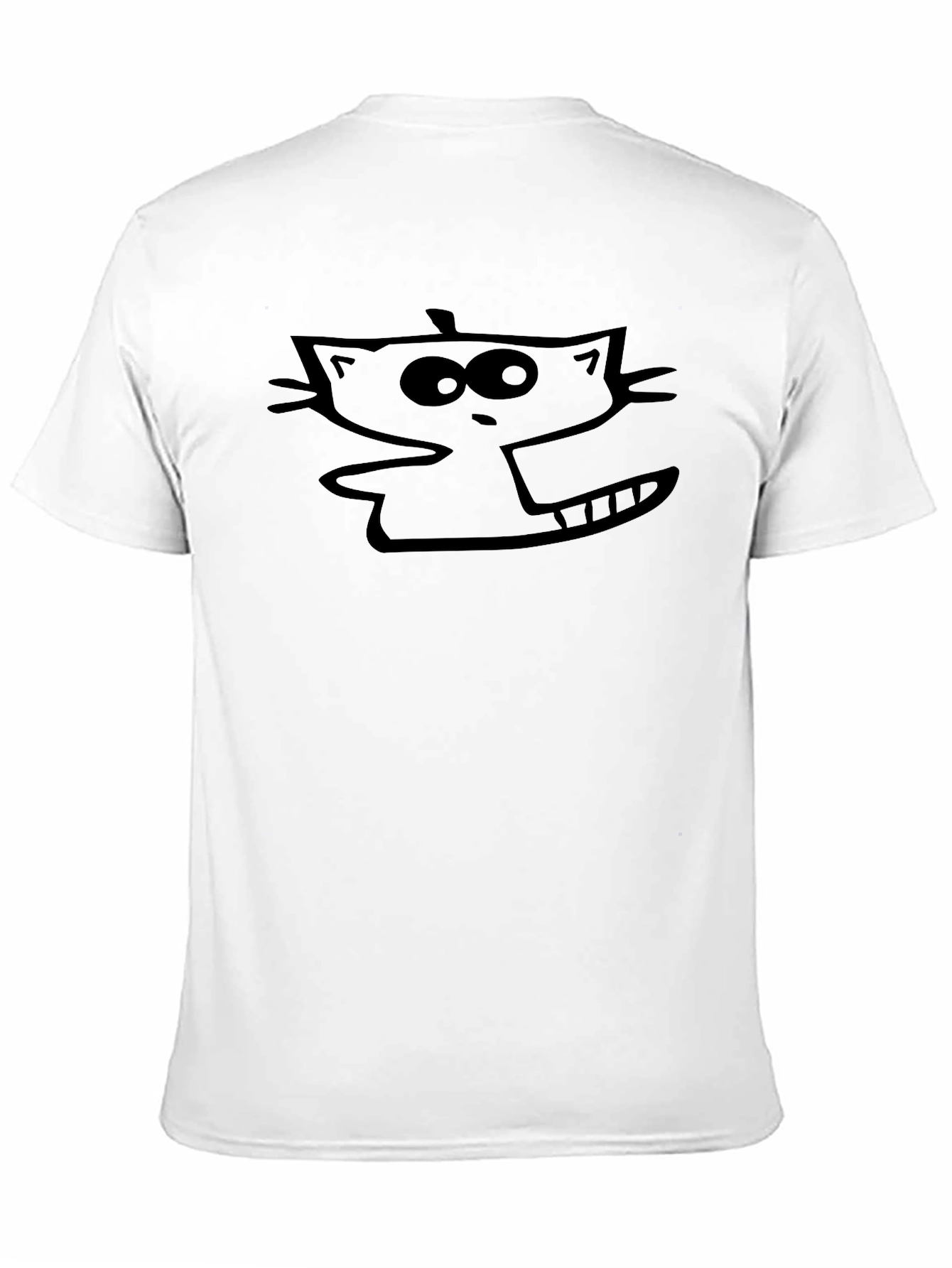 Cartoon Cat Graphic Tee - Mens Black T-Shirt