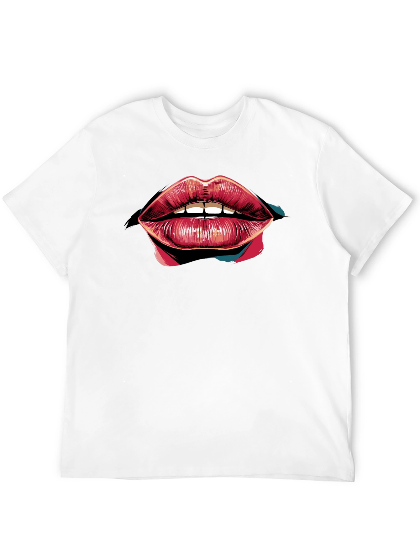 Bold Lips Graphic Black T-Shirt