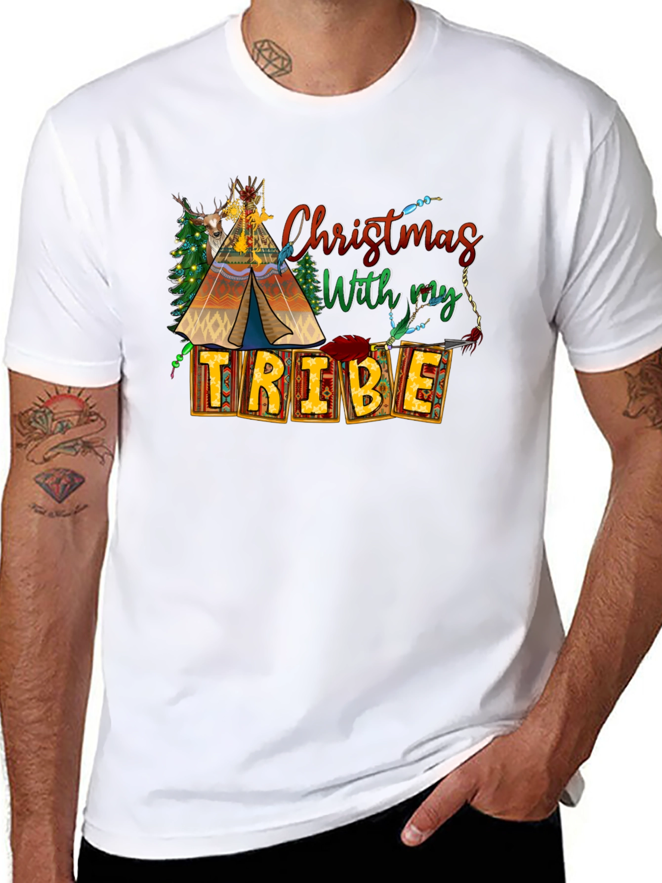 Christmas With My Tribe T-Shirt