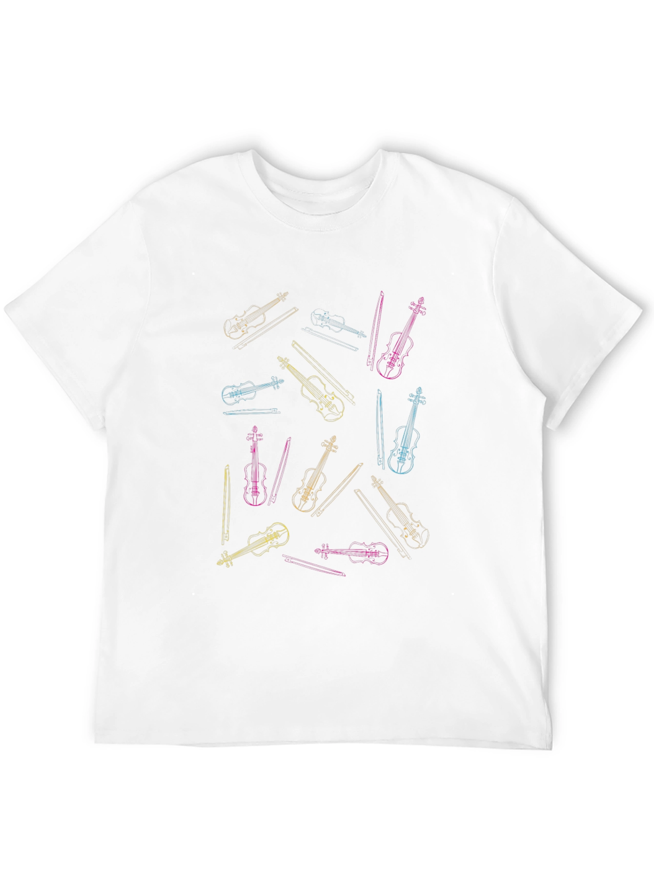Violin Pattern Black T-Shirt - Music Lovers Tee