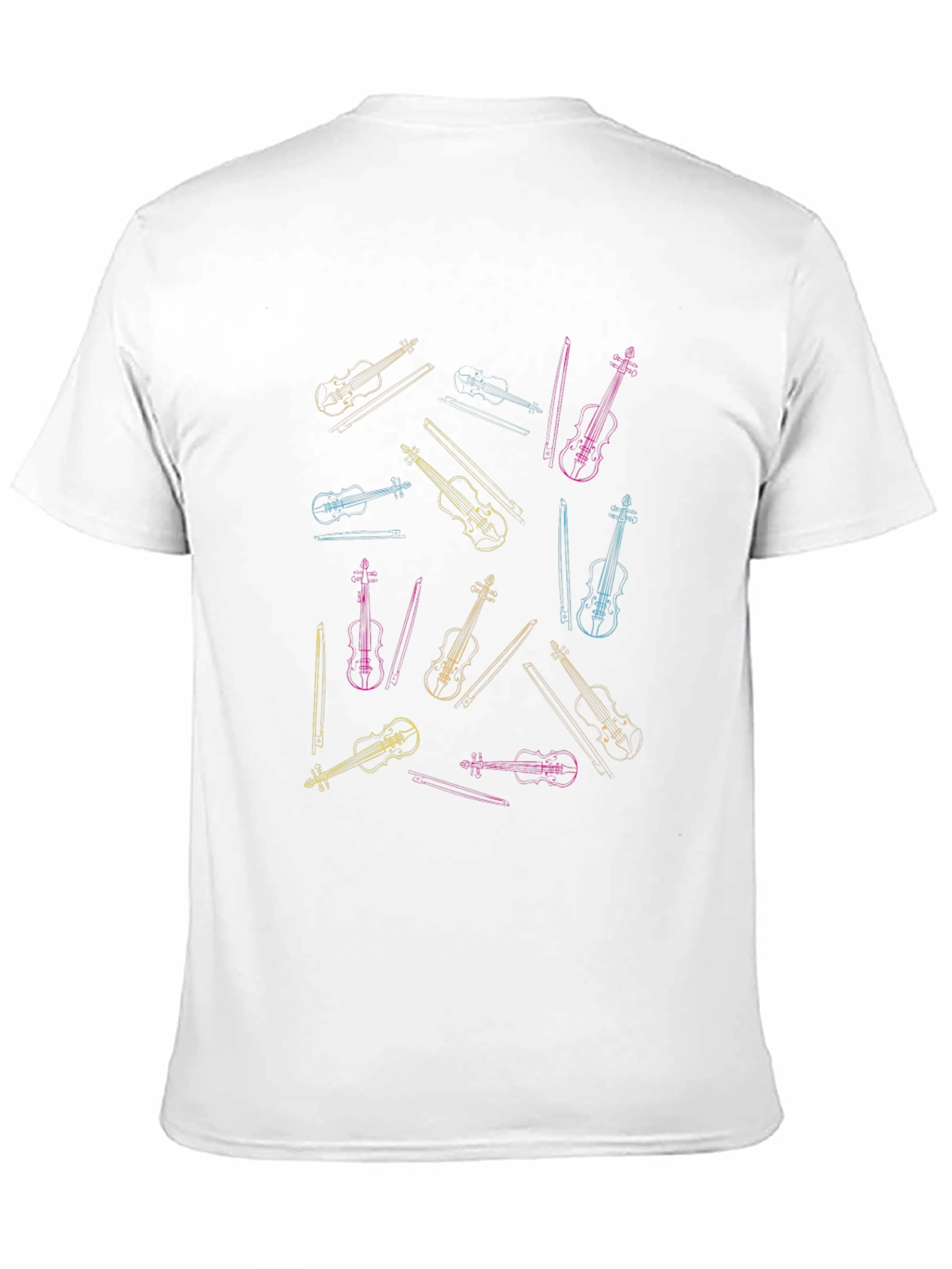 Violin Pattern Black T-Shirt - Music Lovers Tee